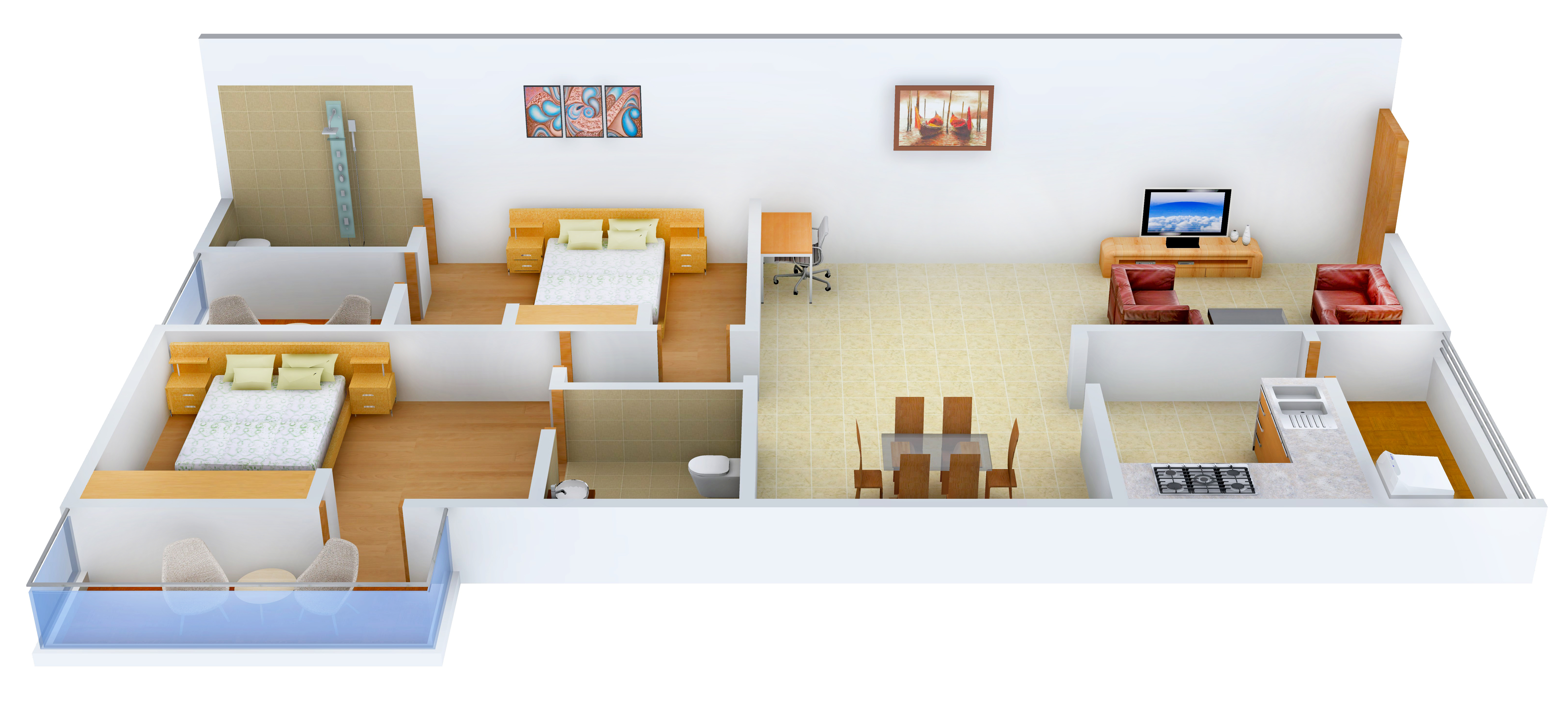 3DFloorPlan of Chilukuri Blossoms Paradise