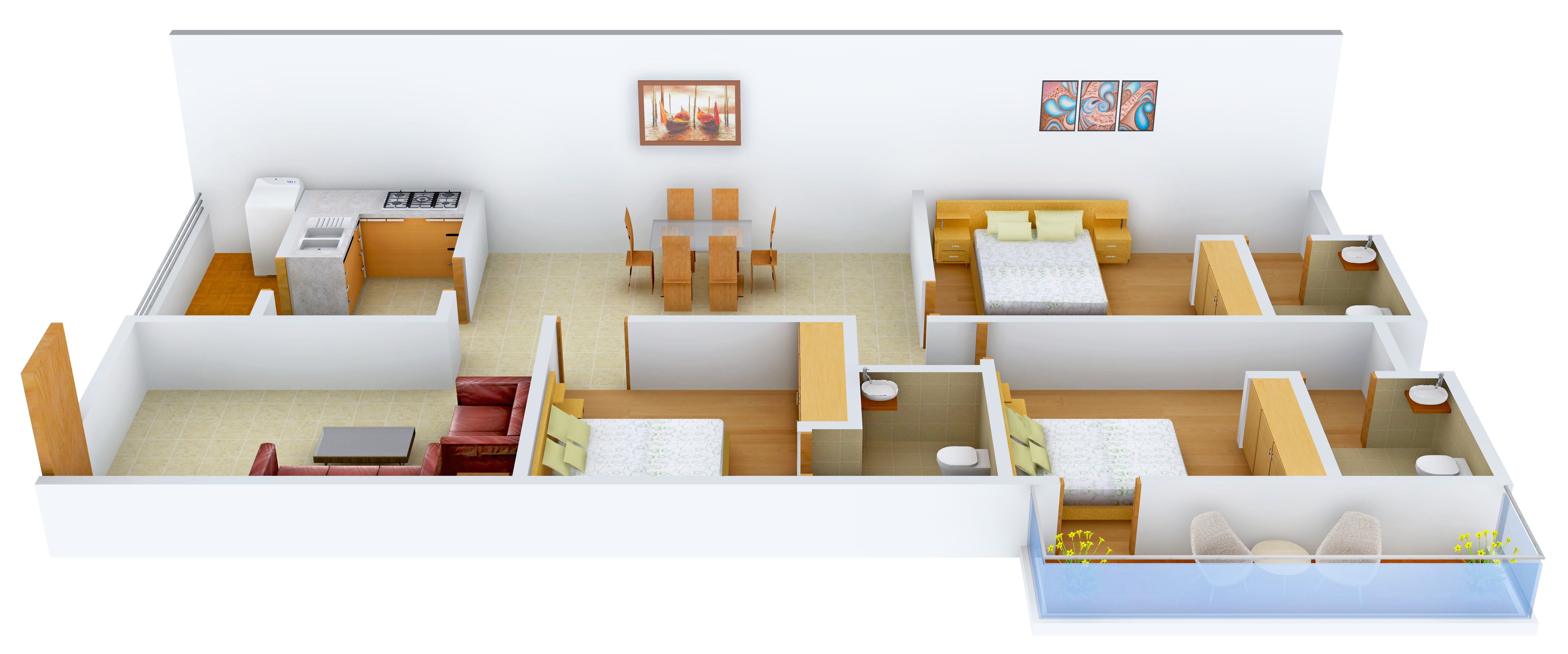 3DFloorPlan of Chilukuri Blossoms Paradise