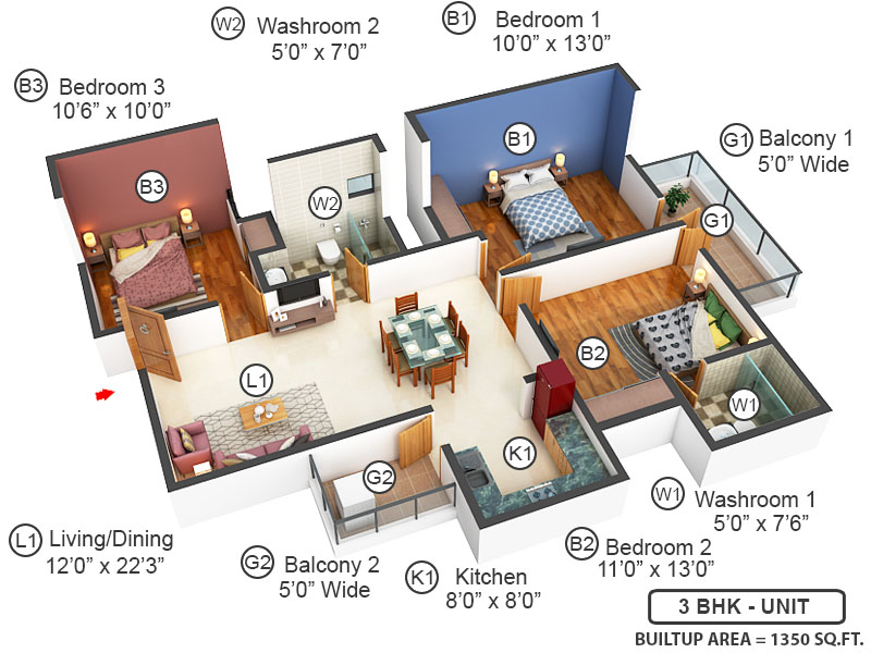 3DFloorPlan of Sangwan Heights