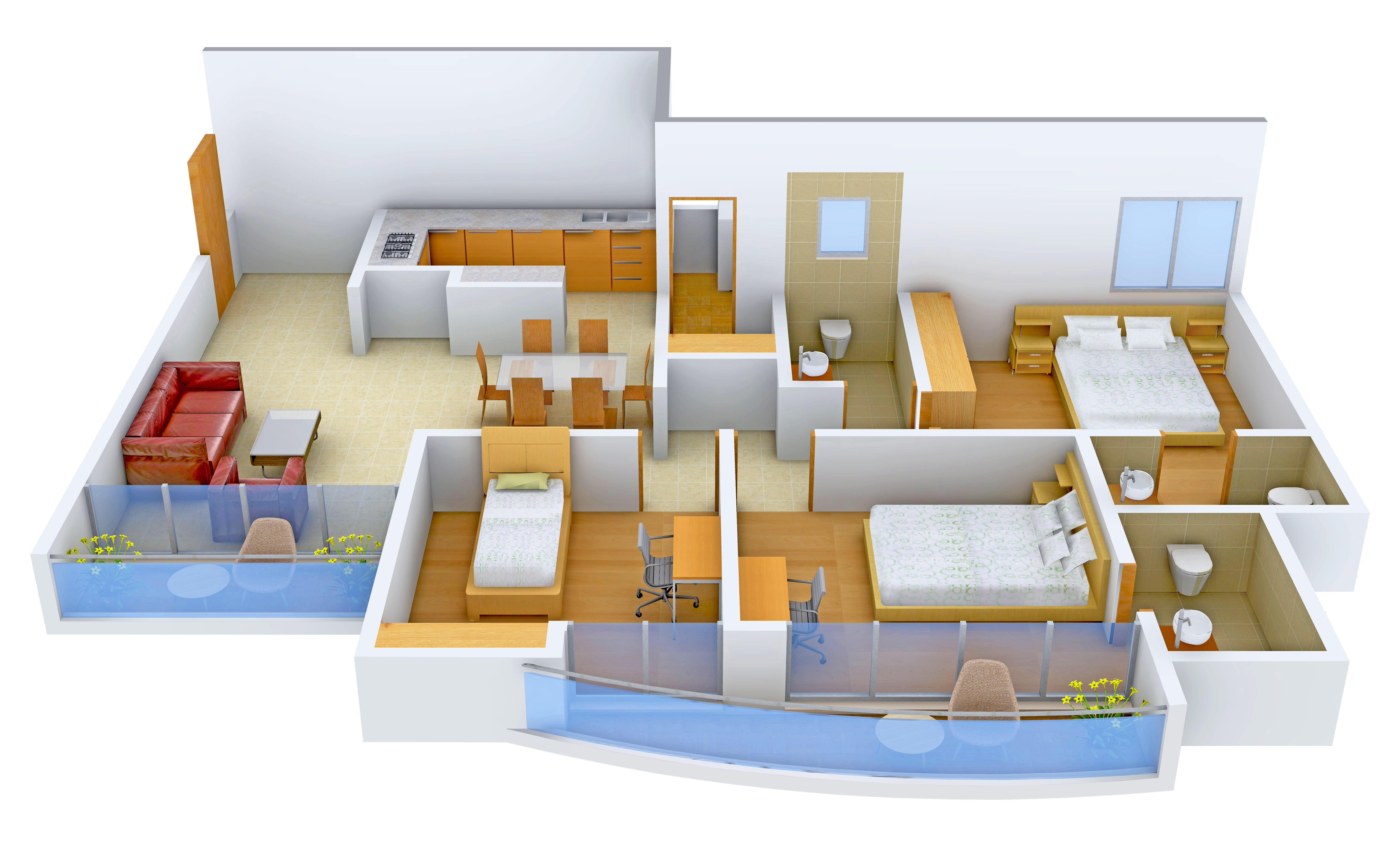 3DFloorPlan of Shri Radha Valley