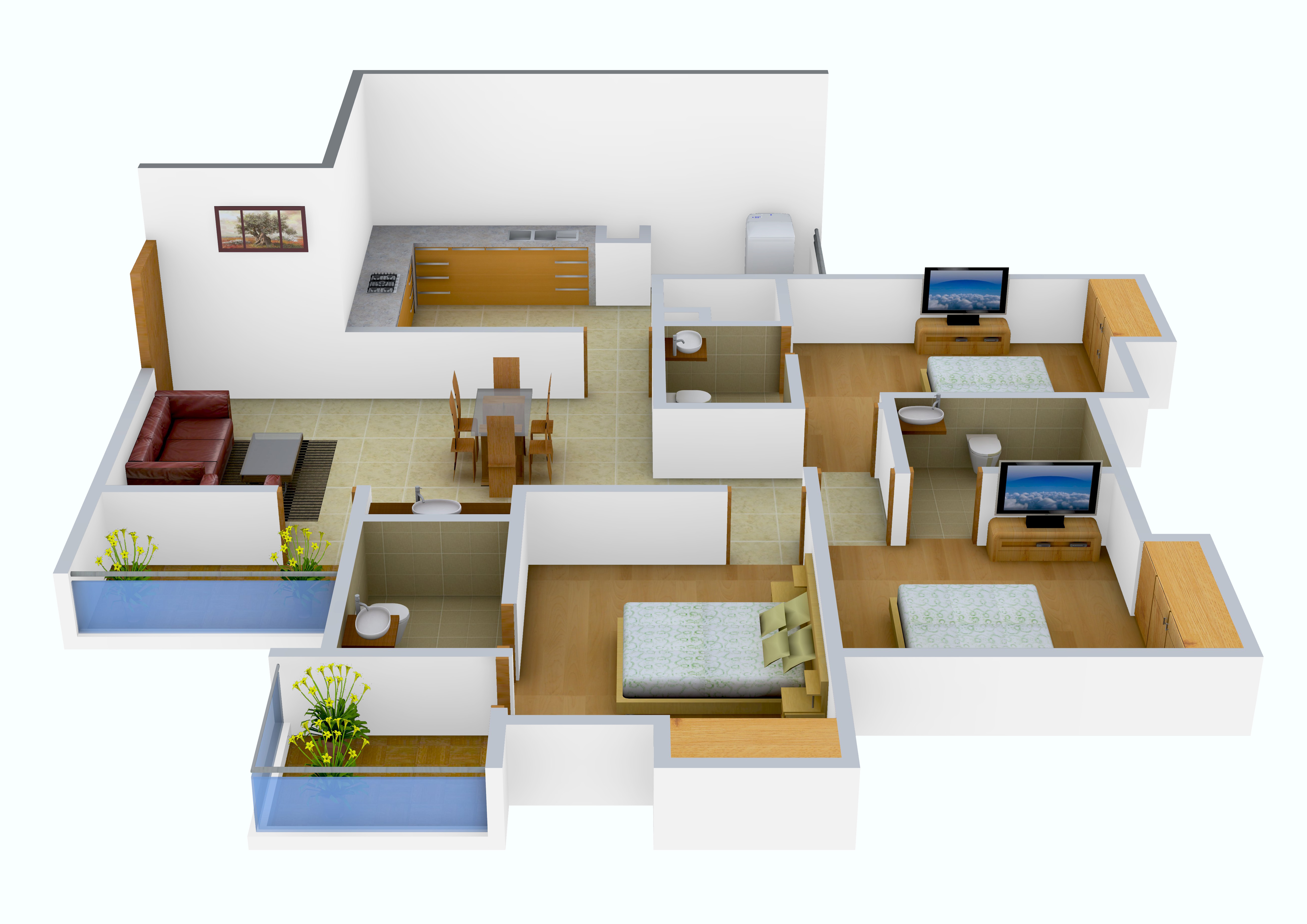 3DFloorPlan of Kristal Onyx B