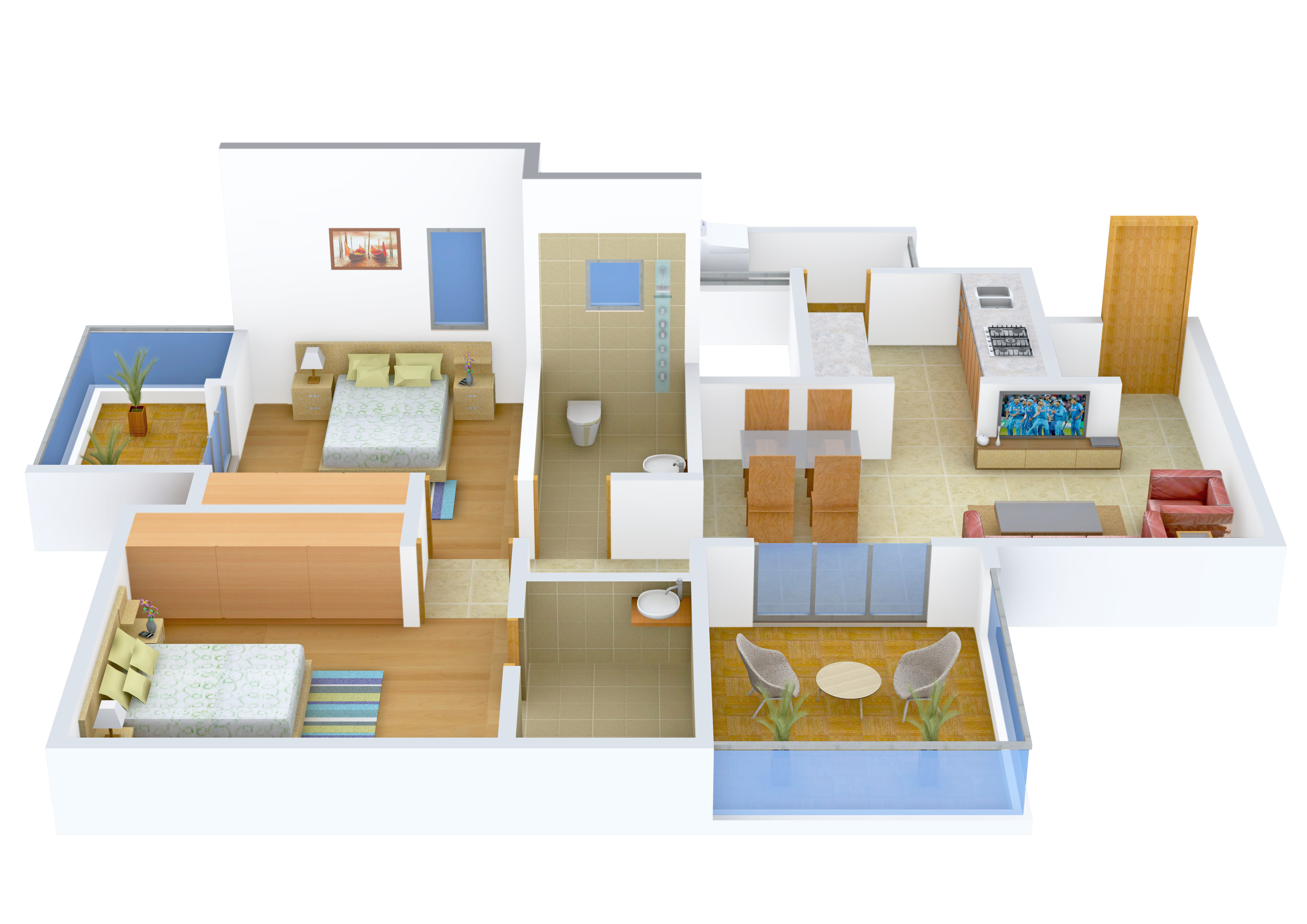 3DFloorPlan of Chandrarang Opus 77