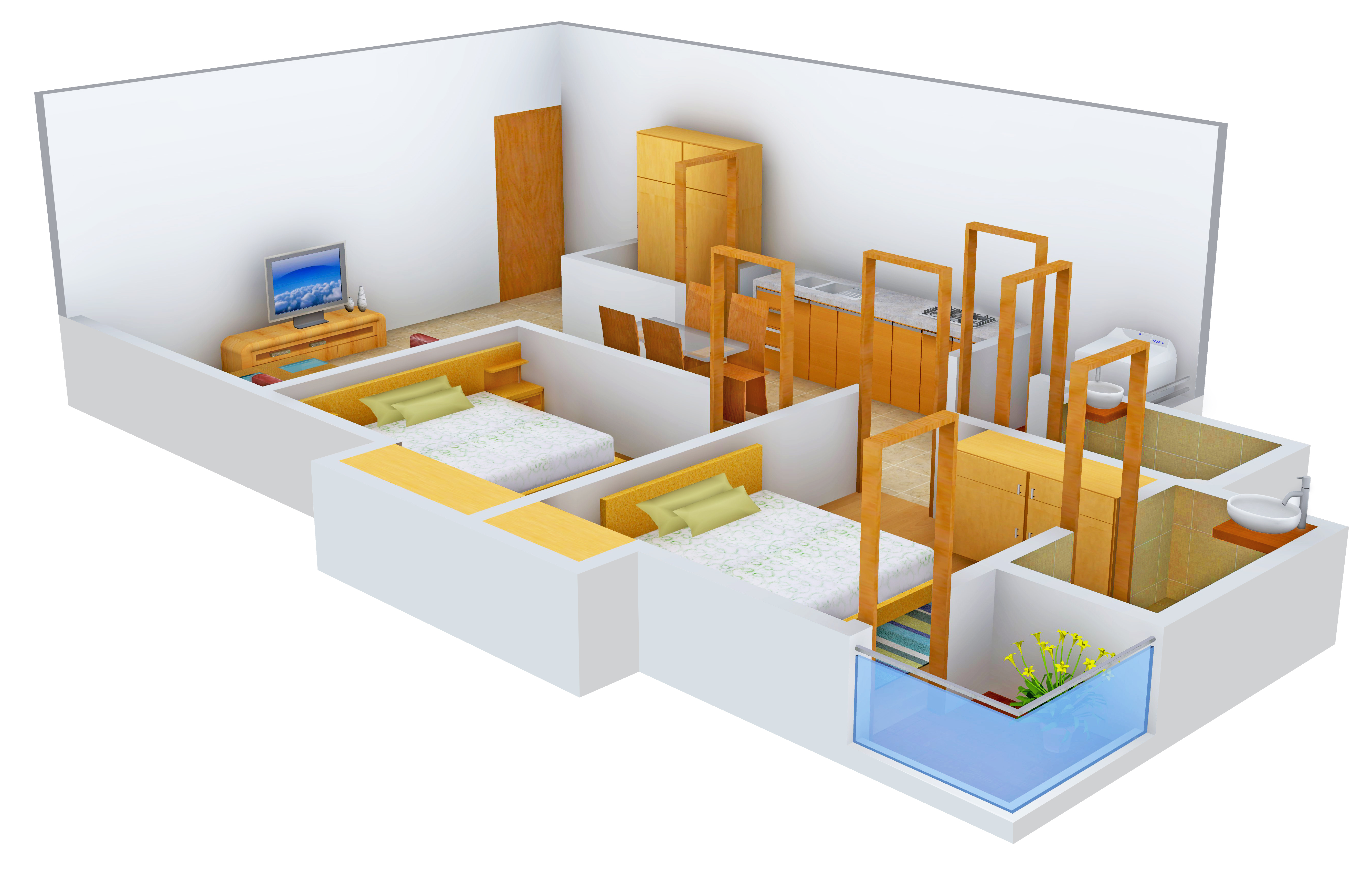 3DFloorPlan of Krishna Swastik Homes