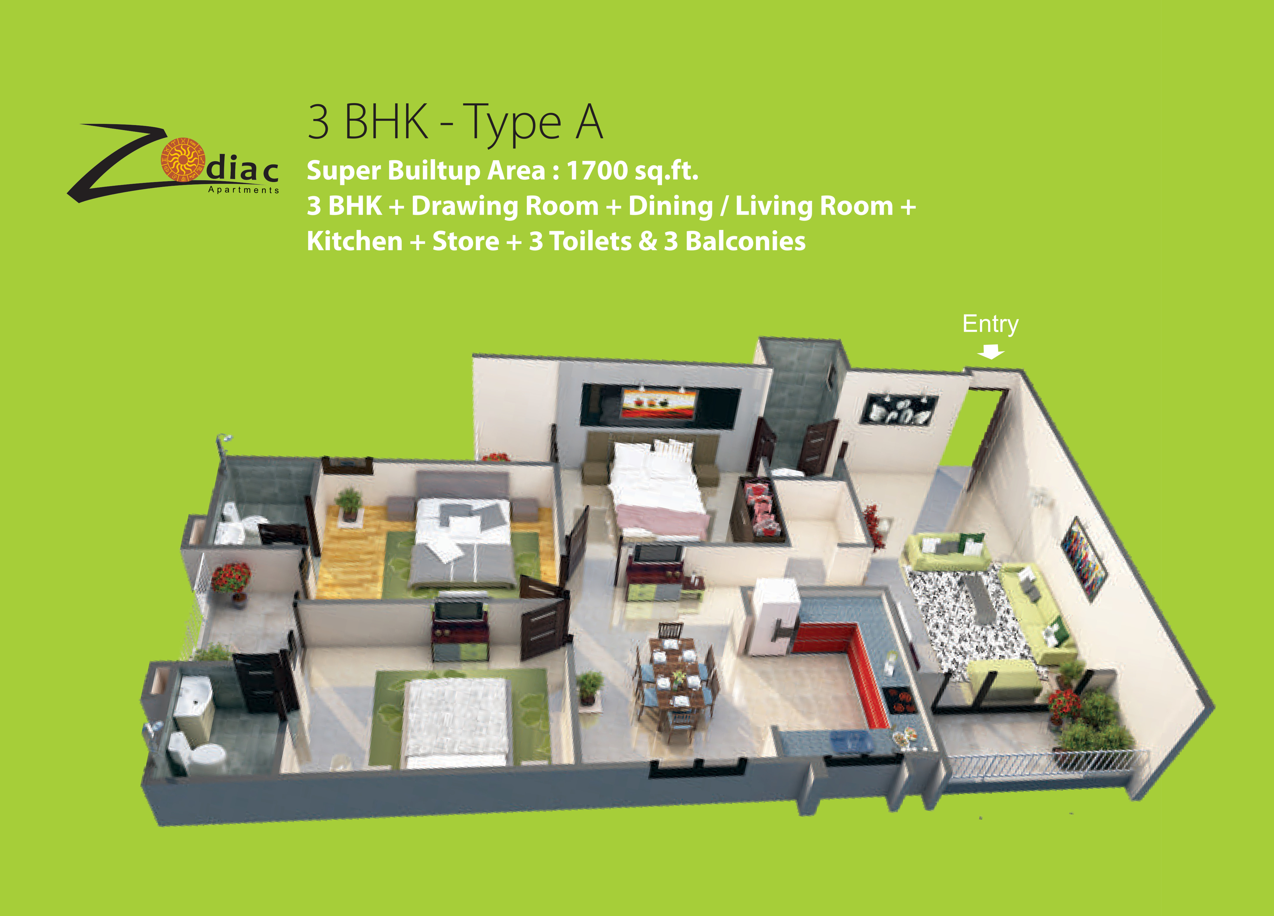 3DFloorPlan of AG Zodiac Apartments