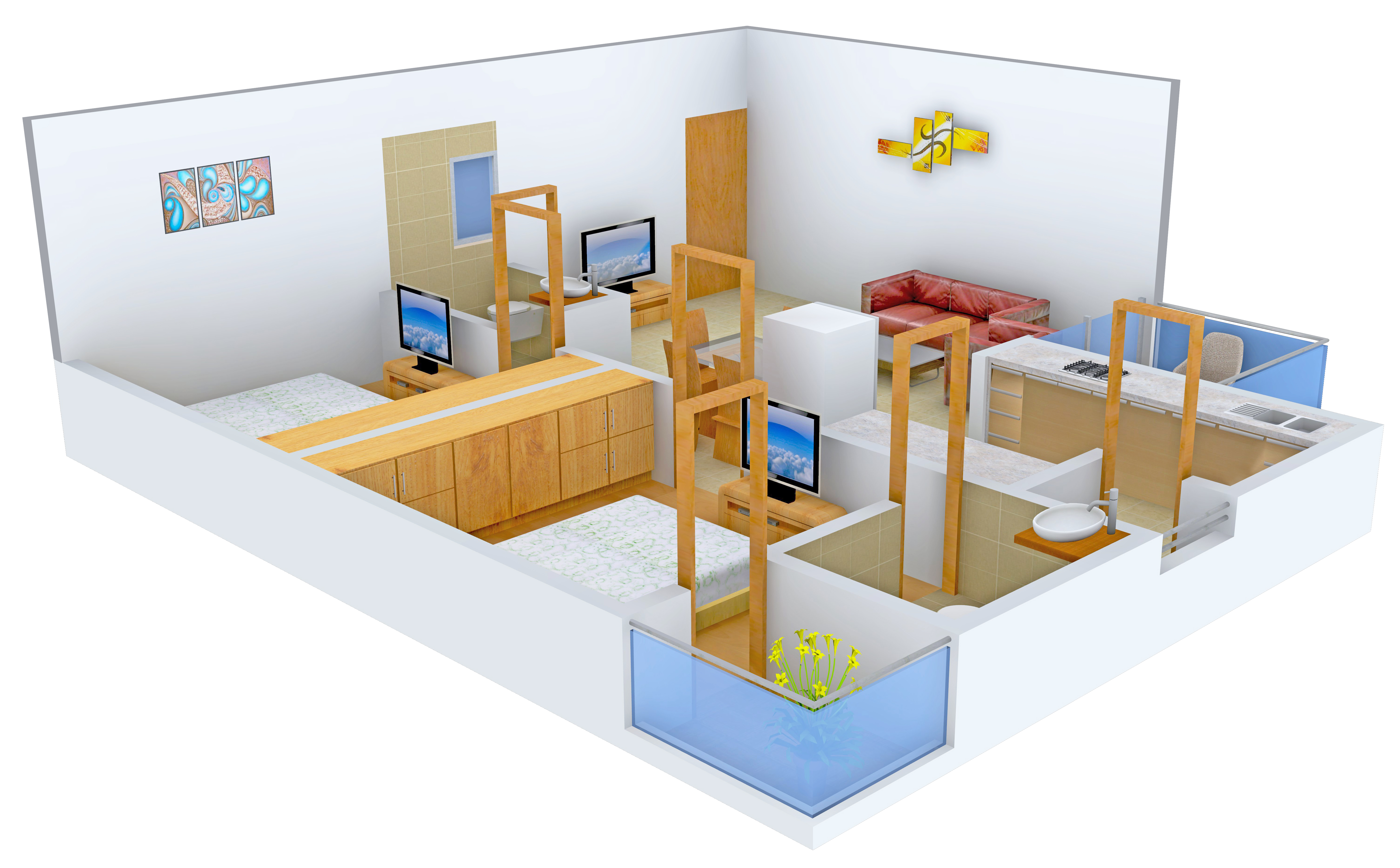 3DFloorPlan of Sarfaraz Apsara Skyline