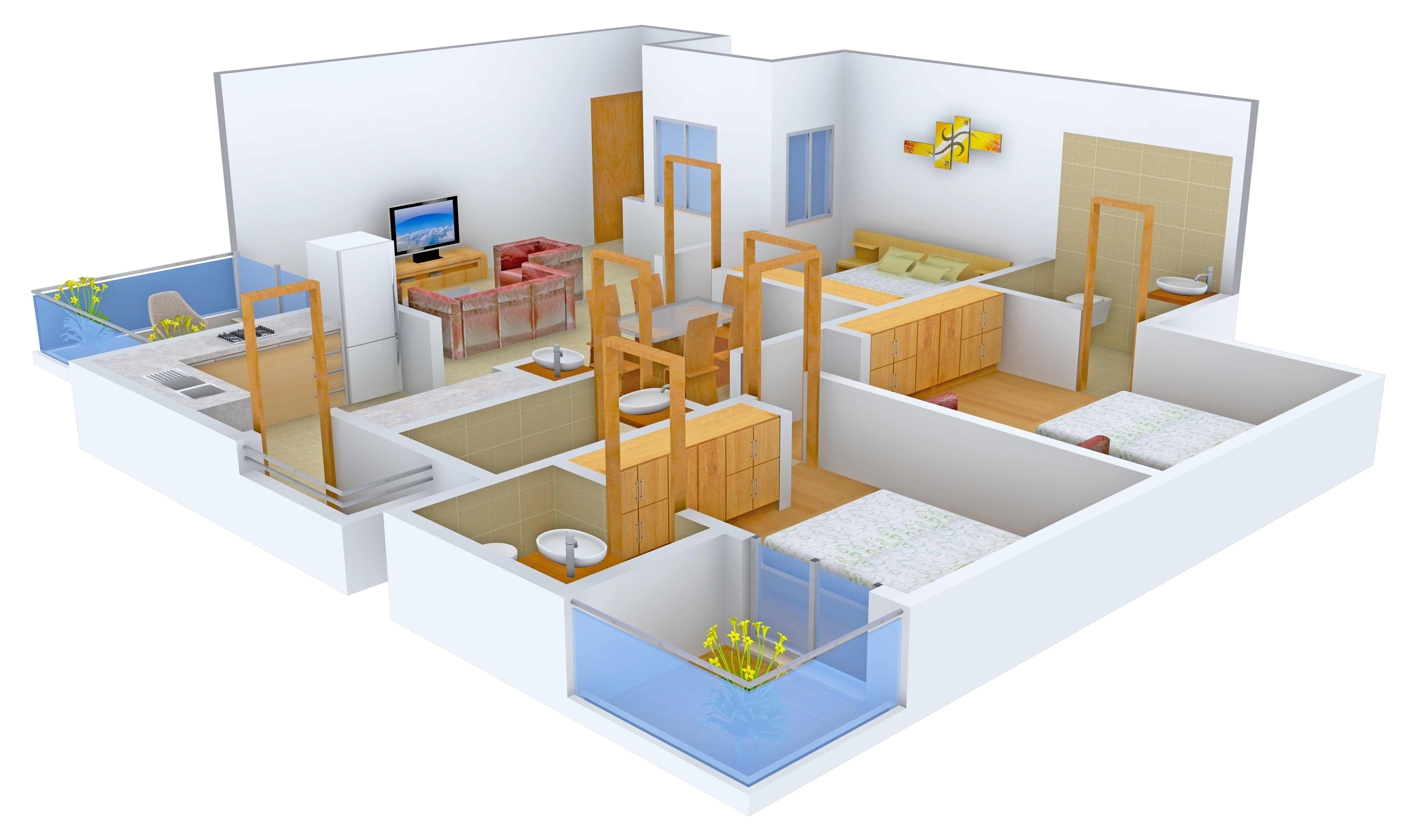 3DFloorPlan of Sarfaraz Apsara Skyline