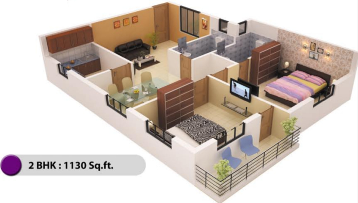 3DFloorPlan of AS ONE Infrastructure Pvt Ltd Midland Heights