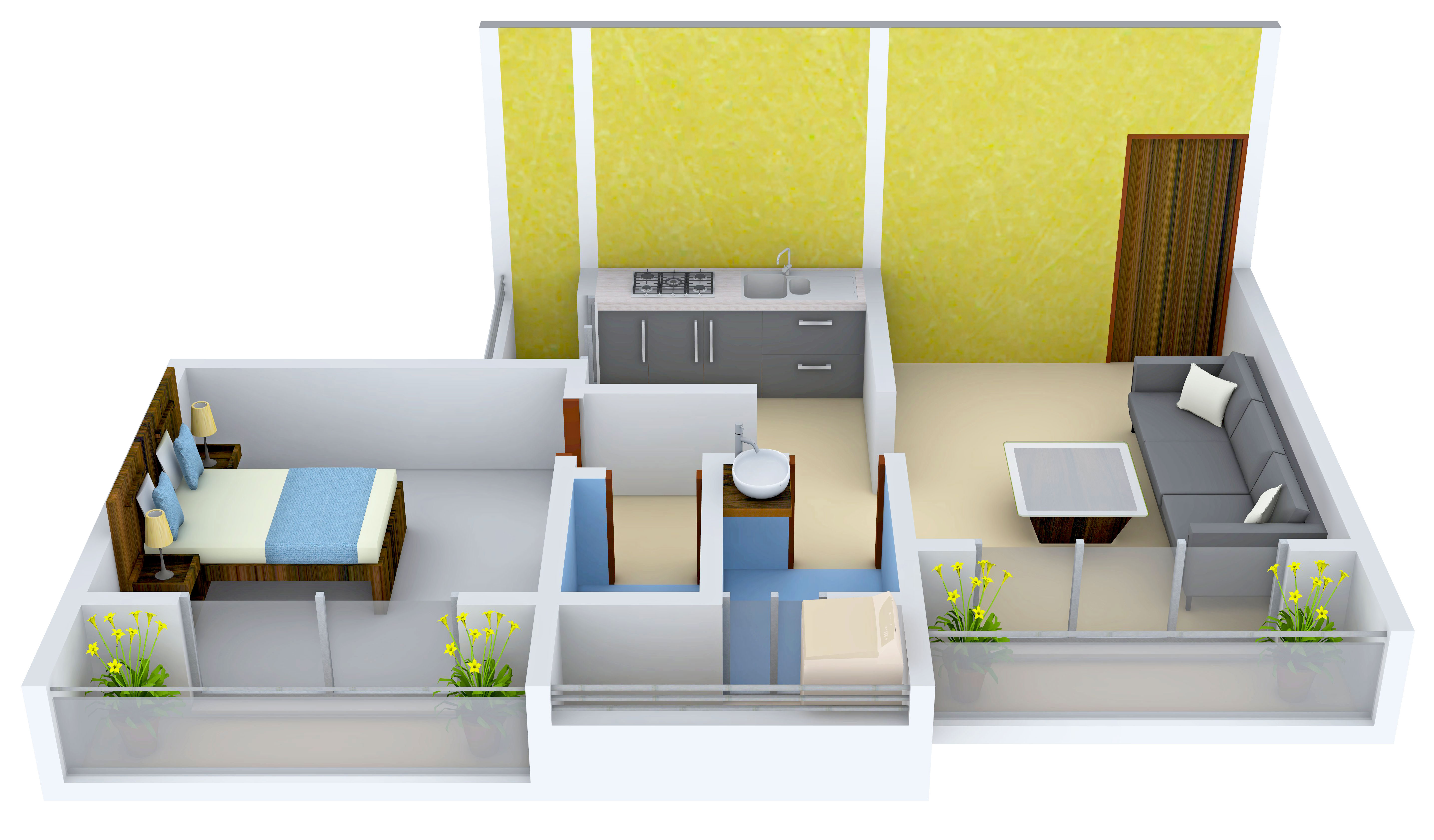 480 sq ft 1 BHK 1T Apartment for Sale in Triaxis Rose