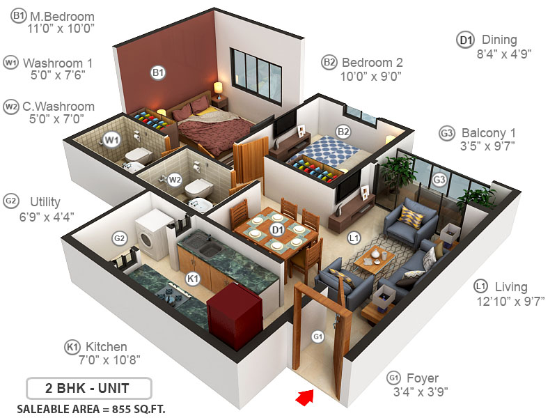3DFloorPlan of Tata Santorini