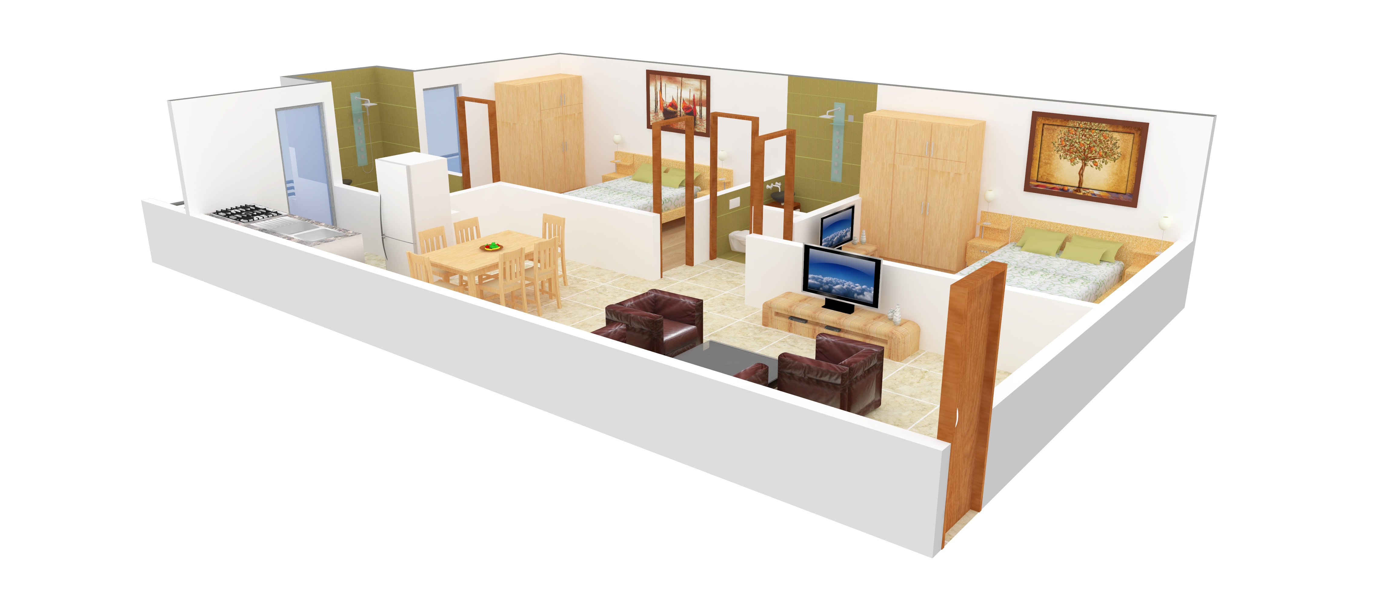 3DFloorPlan of Nest Shades Nest Vibhav