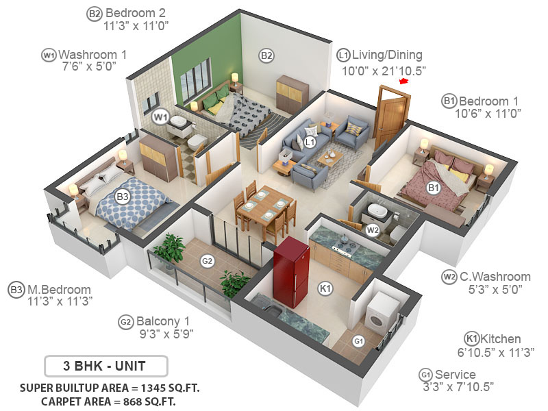 3DFloorPlan of Alliance Galleria Residences