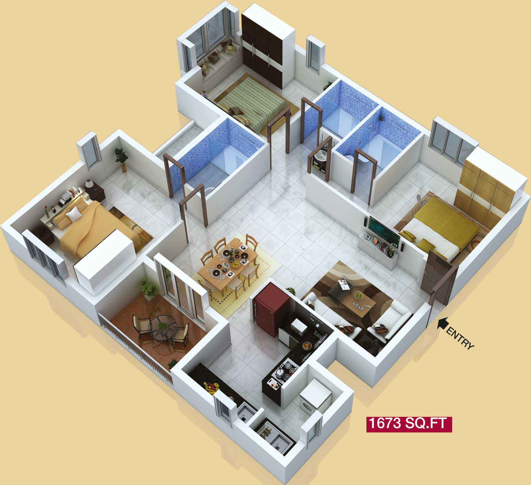 3DFloorPlan of Alliance Galleria Residences