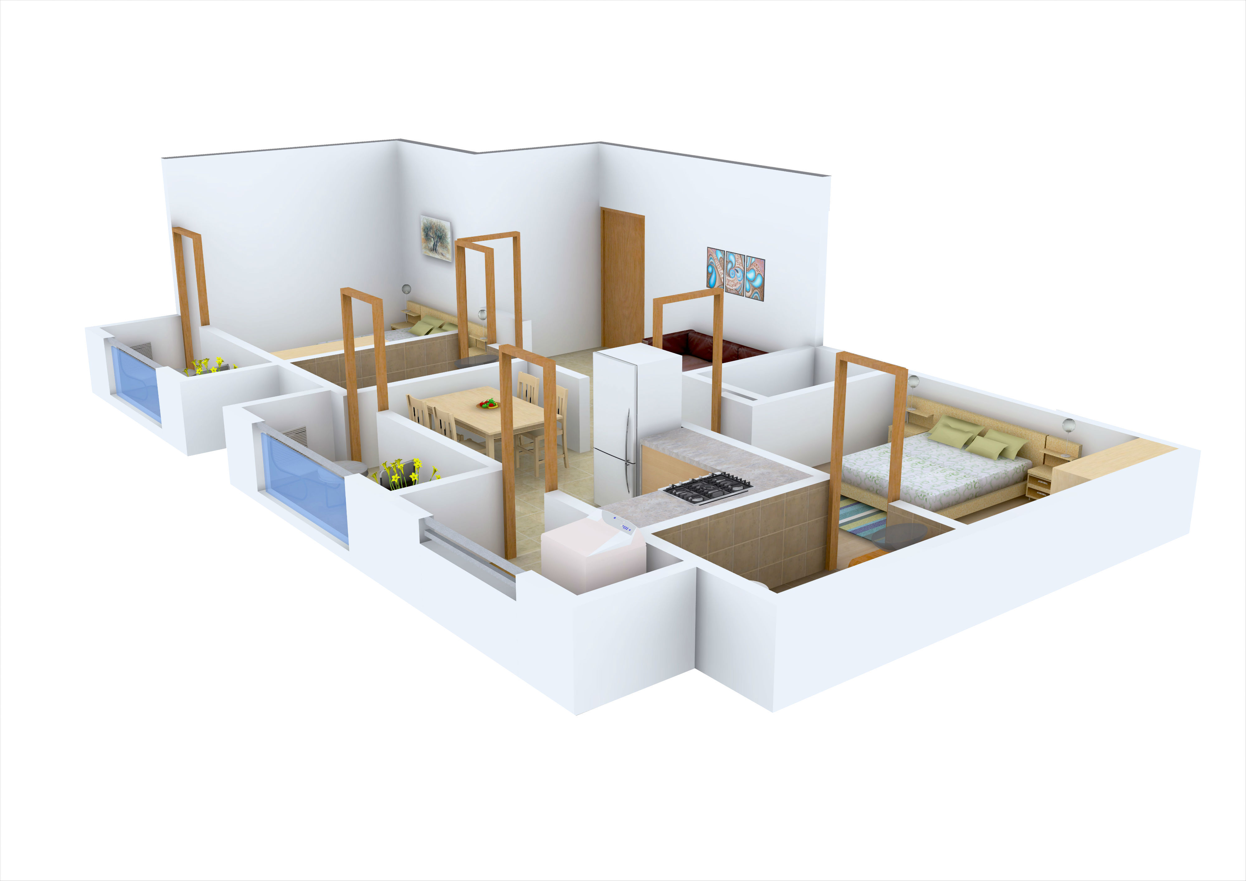 3DFloorPlan of Vestaa Sai Krupa