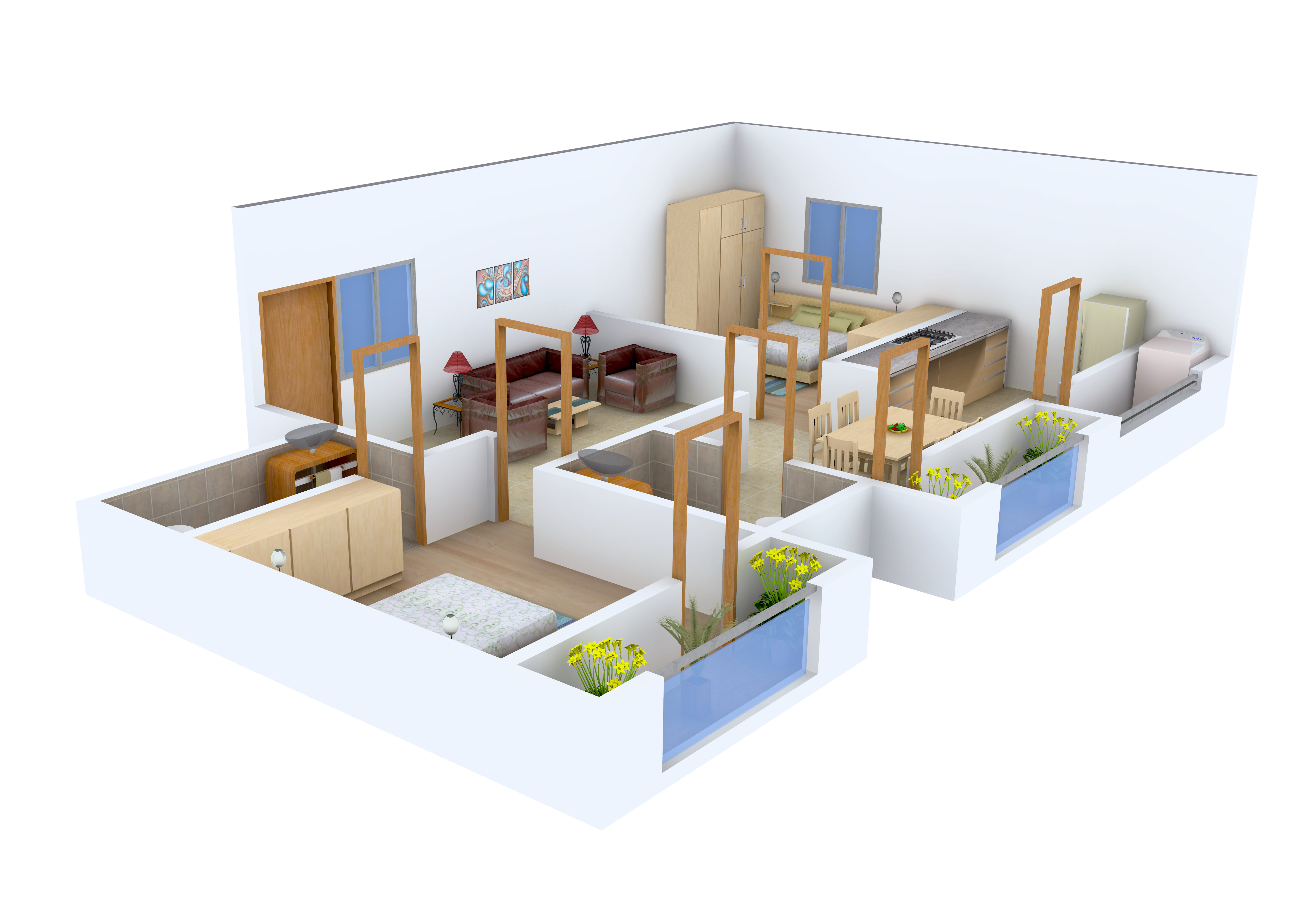 3DFloorPlan of Vestaa Sai Krupa