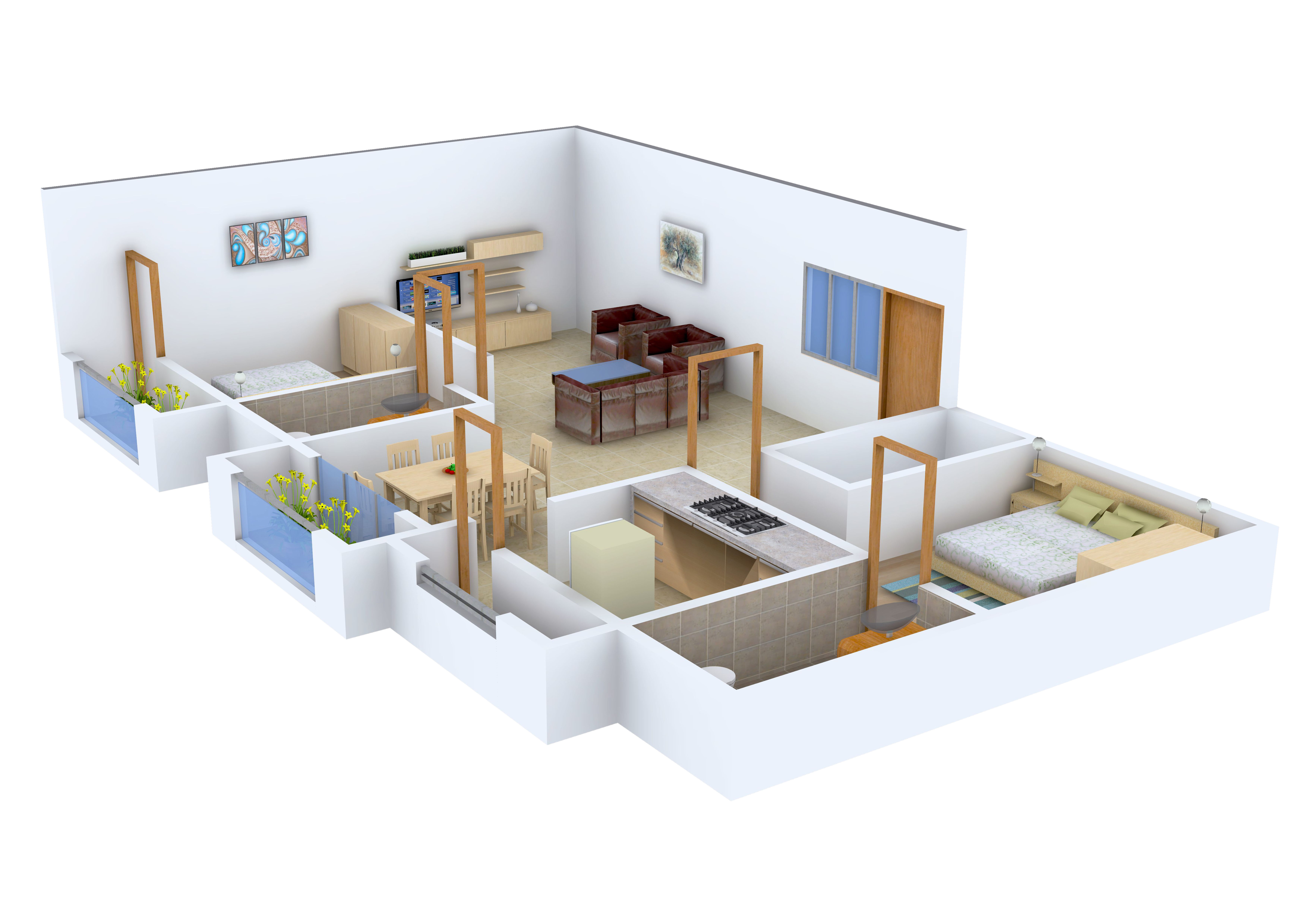 3DFloorPlan of Vestaa Sai Krupa