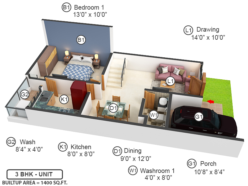 3DFloorPlan of Ultimate English Villas