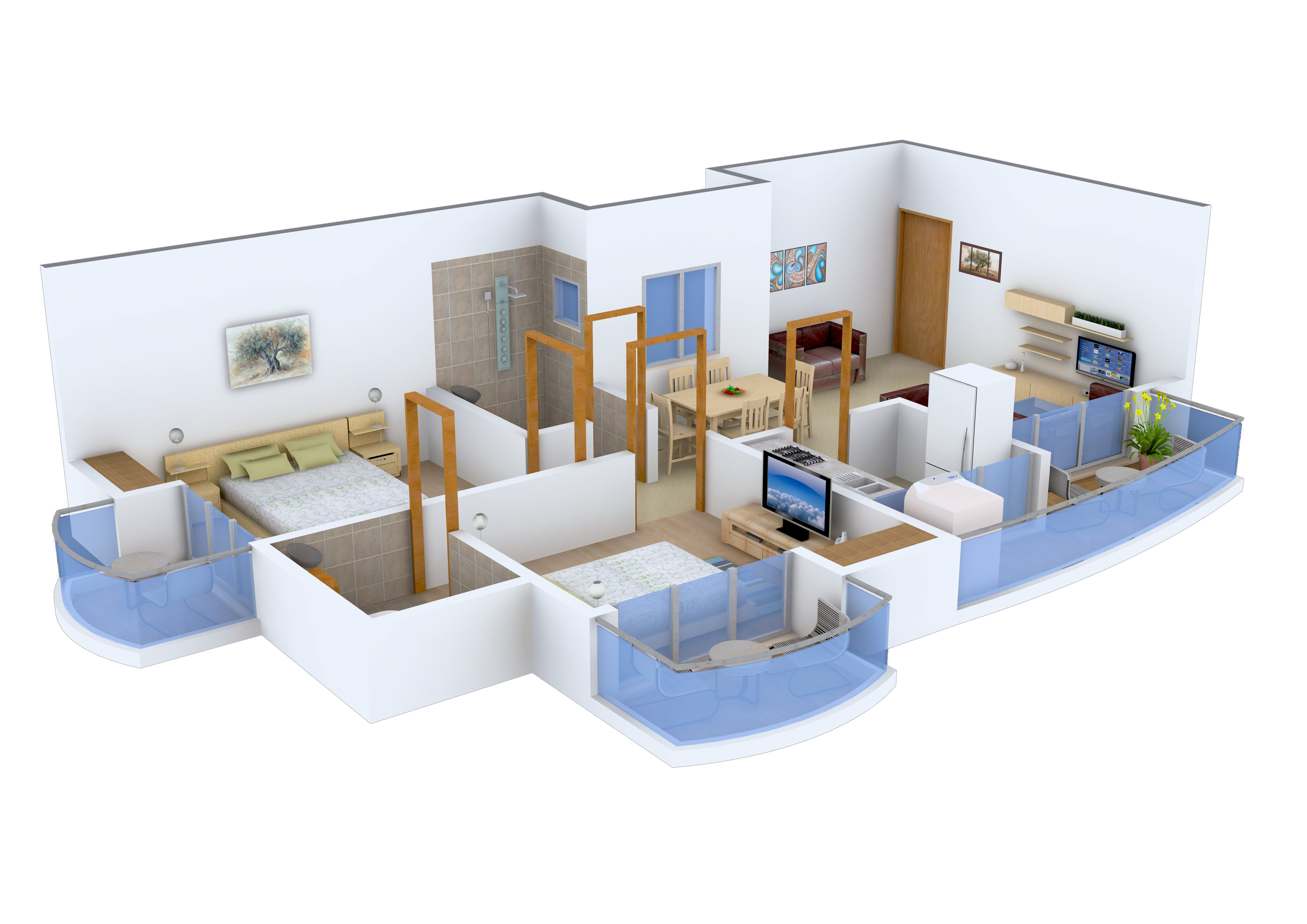 3DFloorPlan of Shah Aarna Vatika