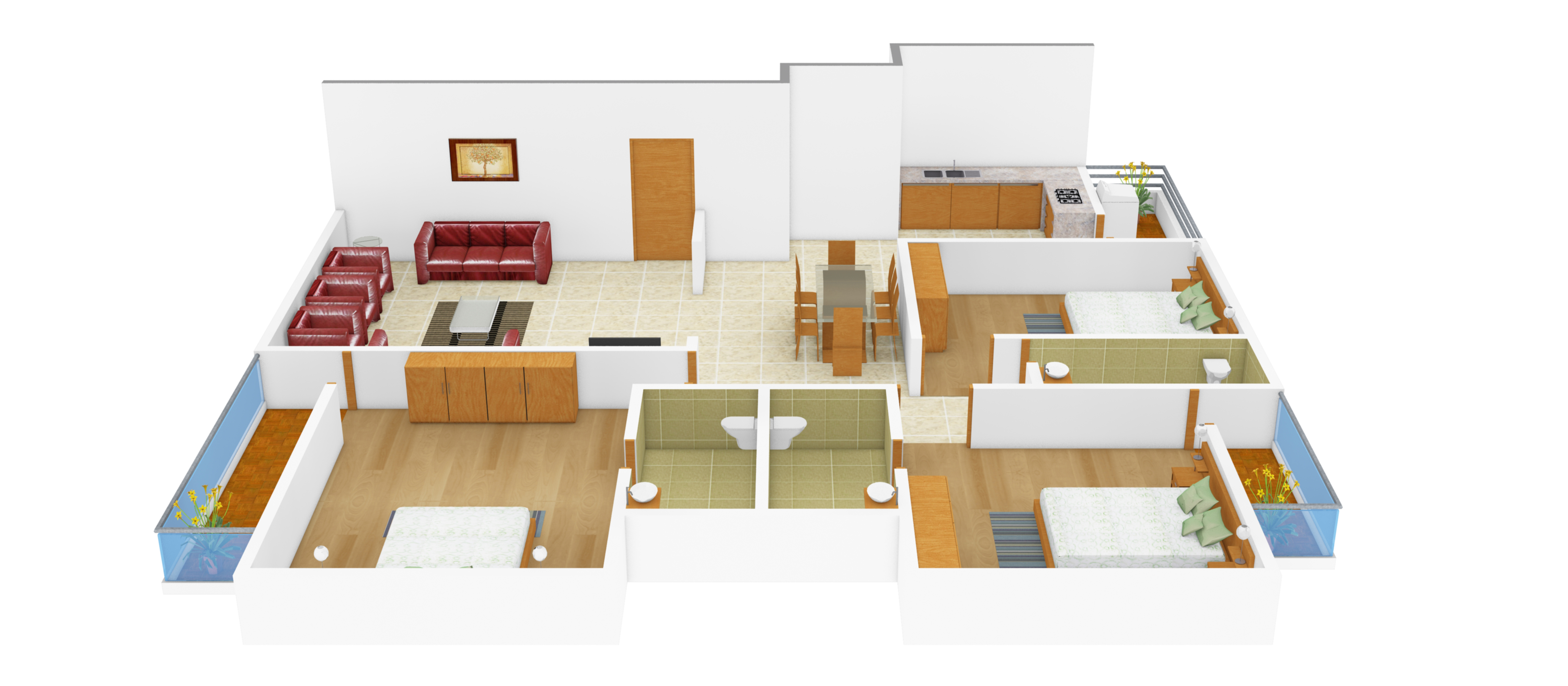 3DFloorPlan of Balaji Pearl