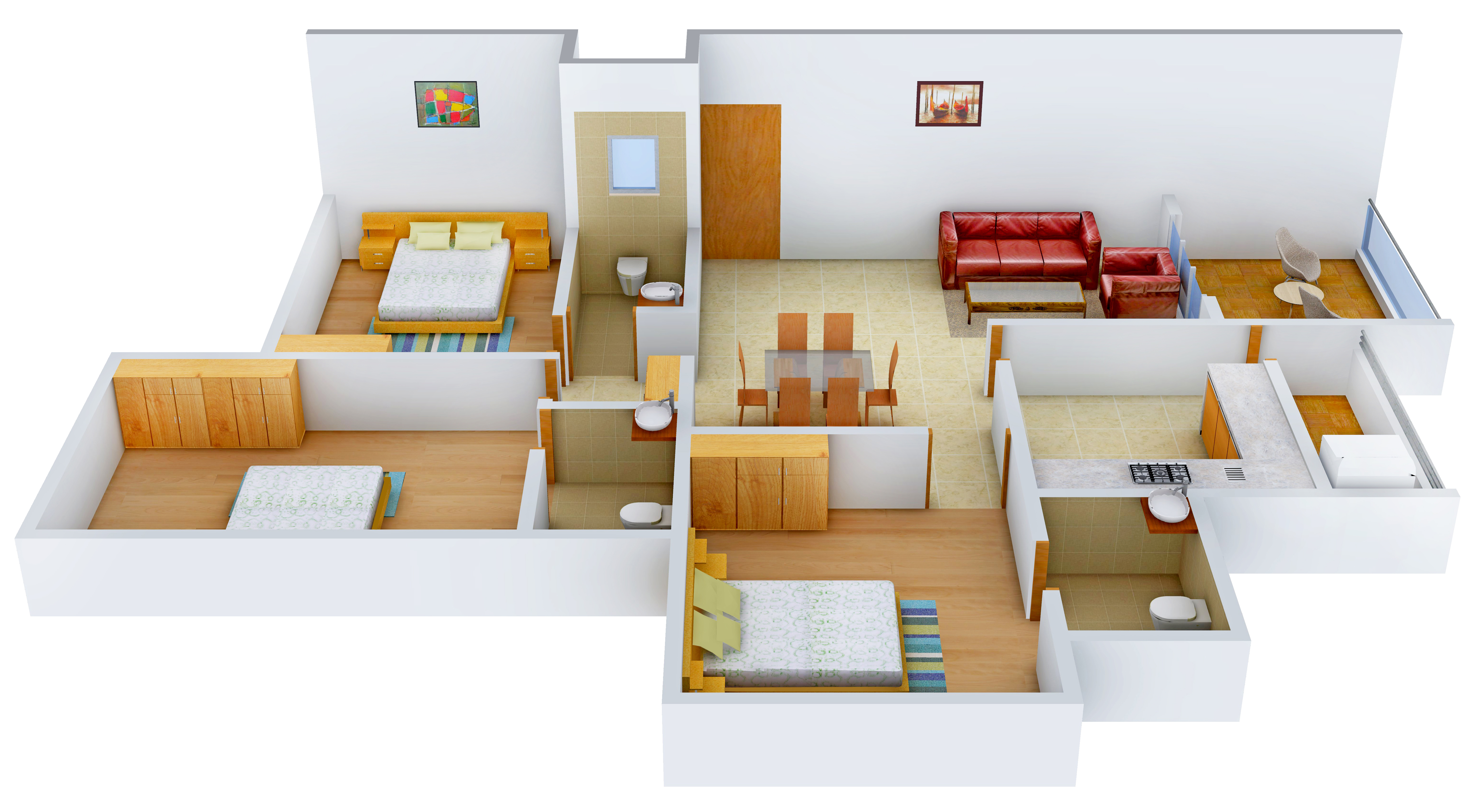 3DFloorPlan of Ashish Prajakta Marigold