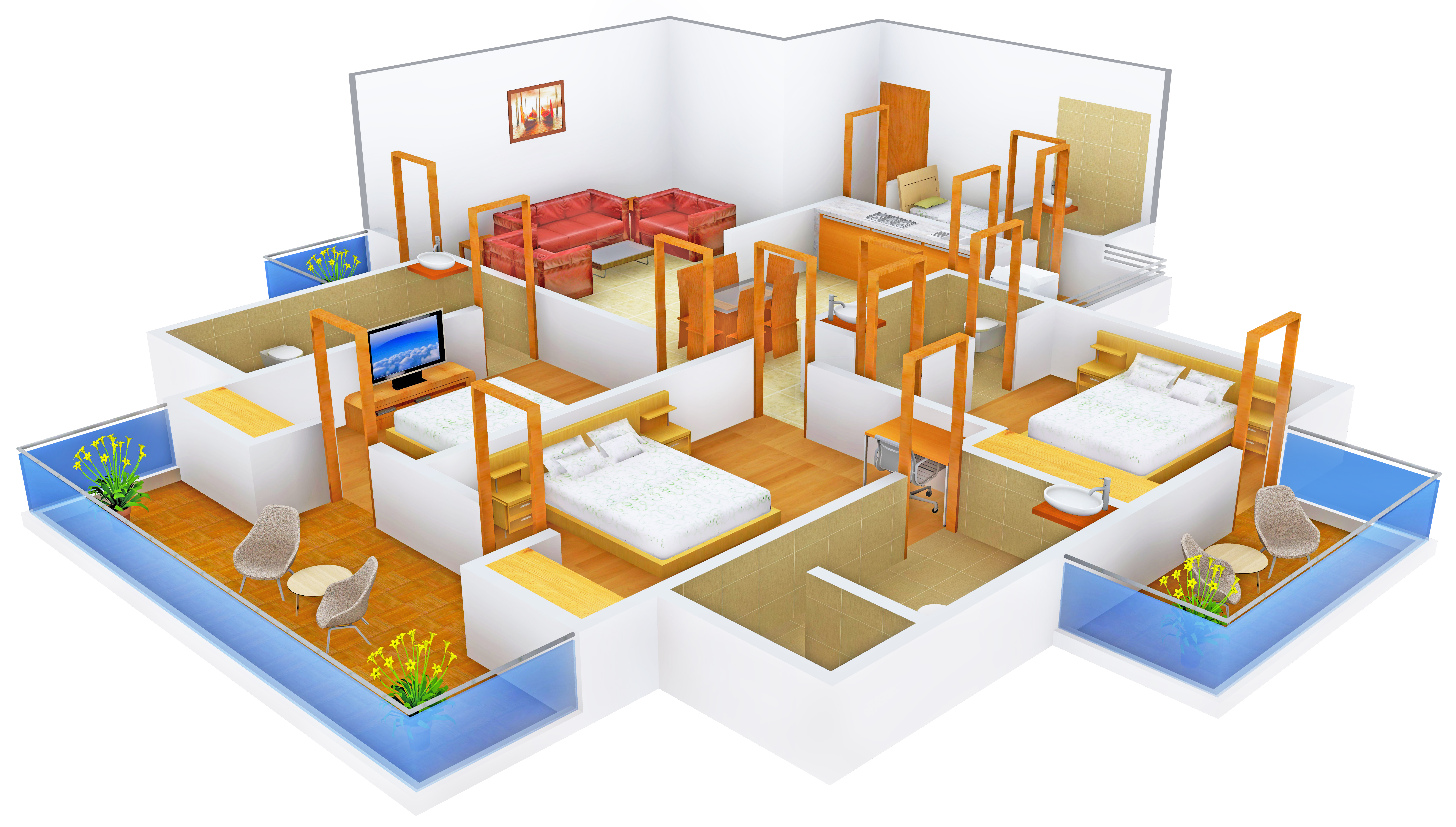 3DFloorPlan of Glad Manidhari Luxuria