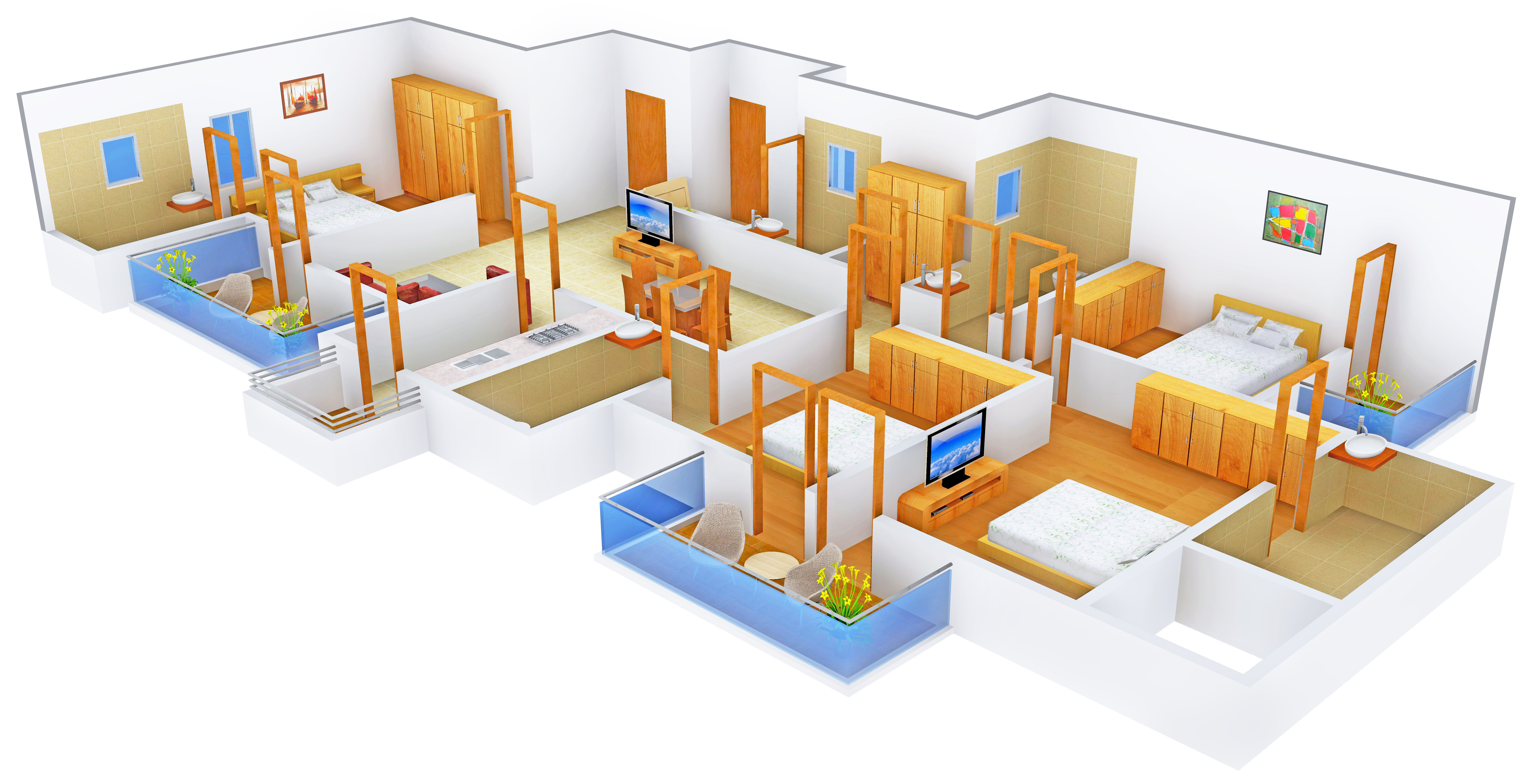 3DFloorPlan of Glad Manidhari Luxuria