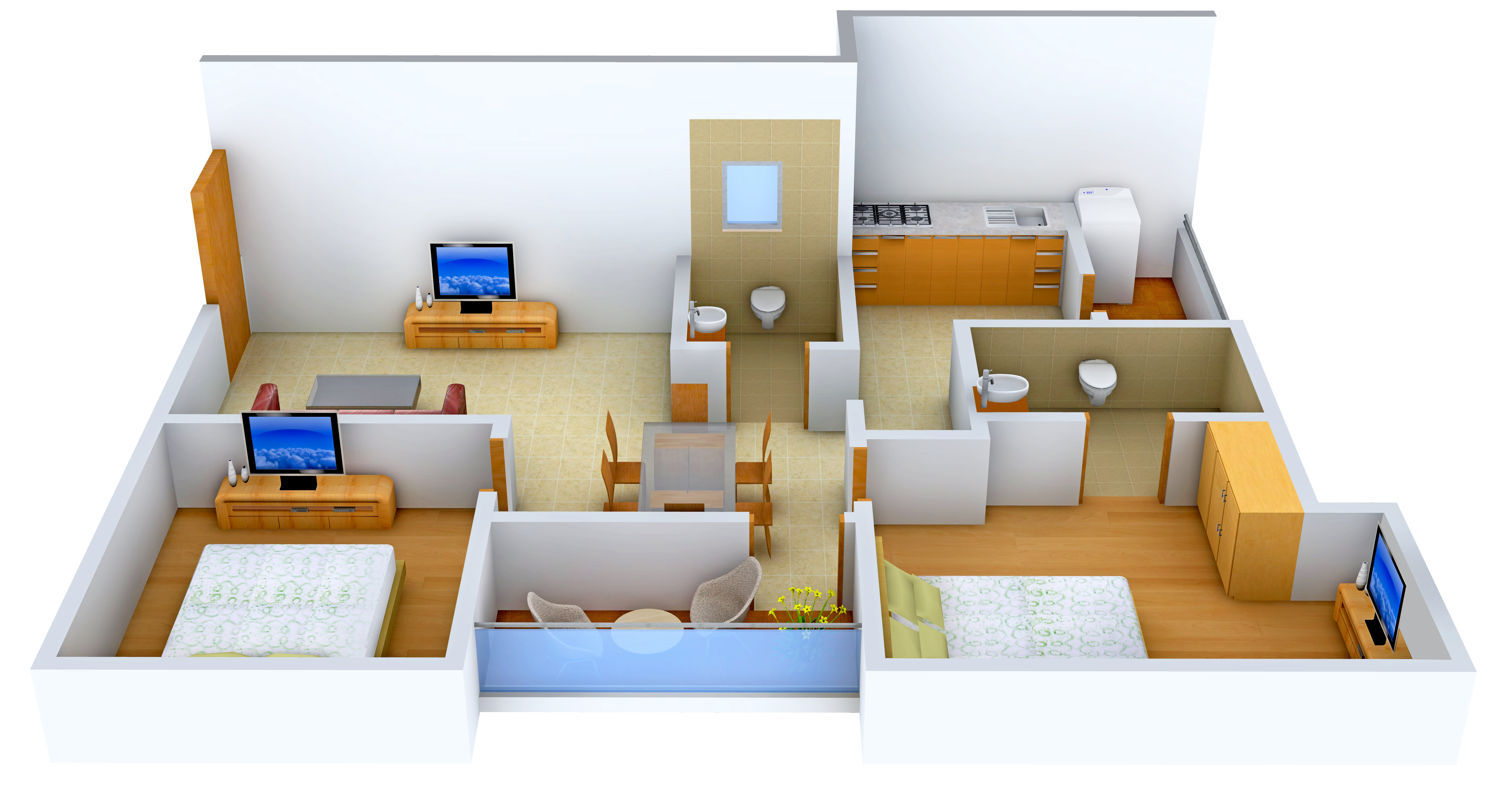 3DFloorPlan of SSPDL Mayfair Apartments