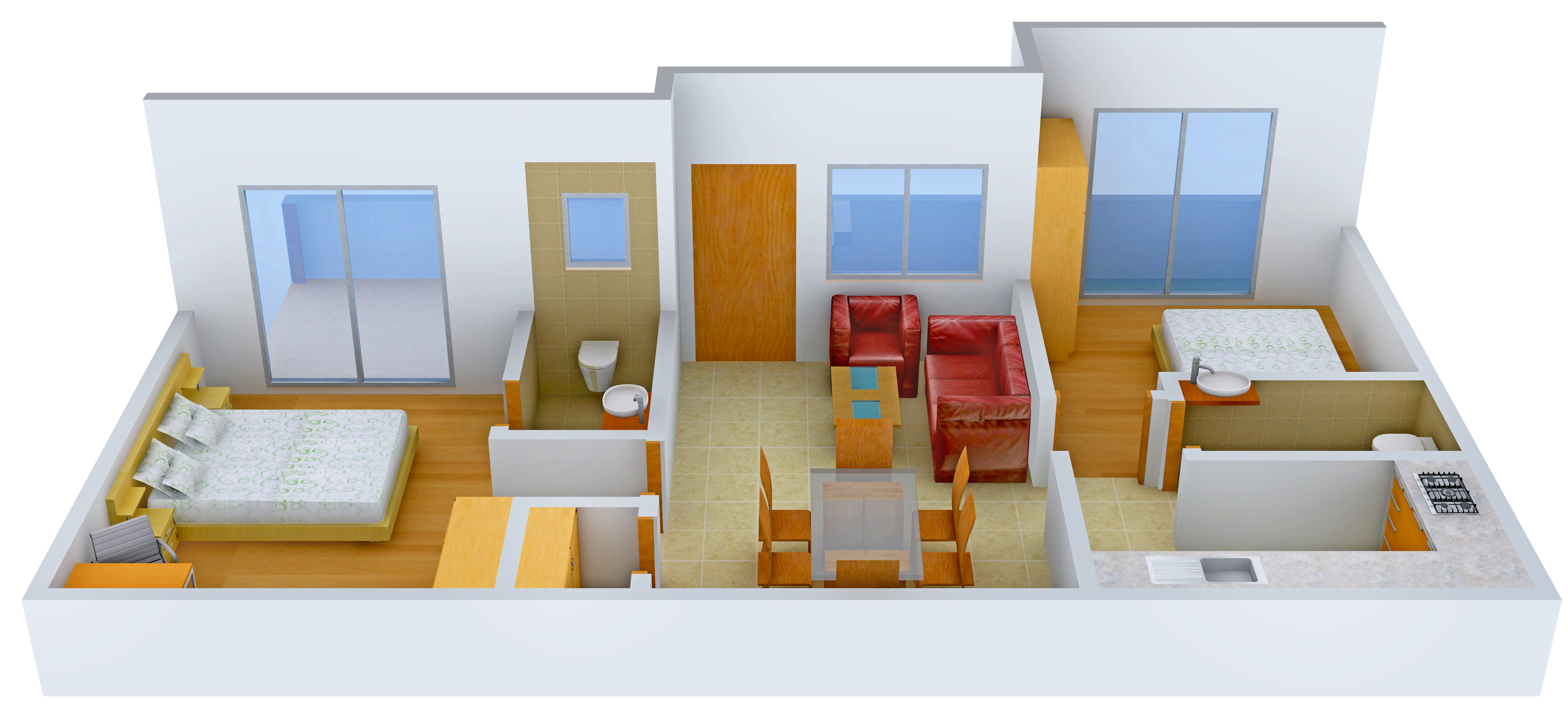 3DFloorPlan of Budget Pranav Orchid
