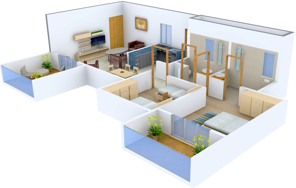 3DFloorPlan of Bhansali Shanti Ban