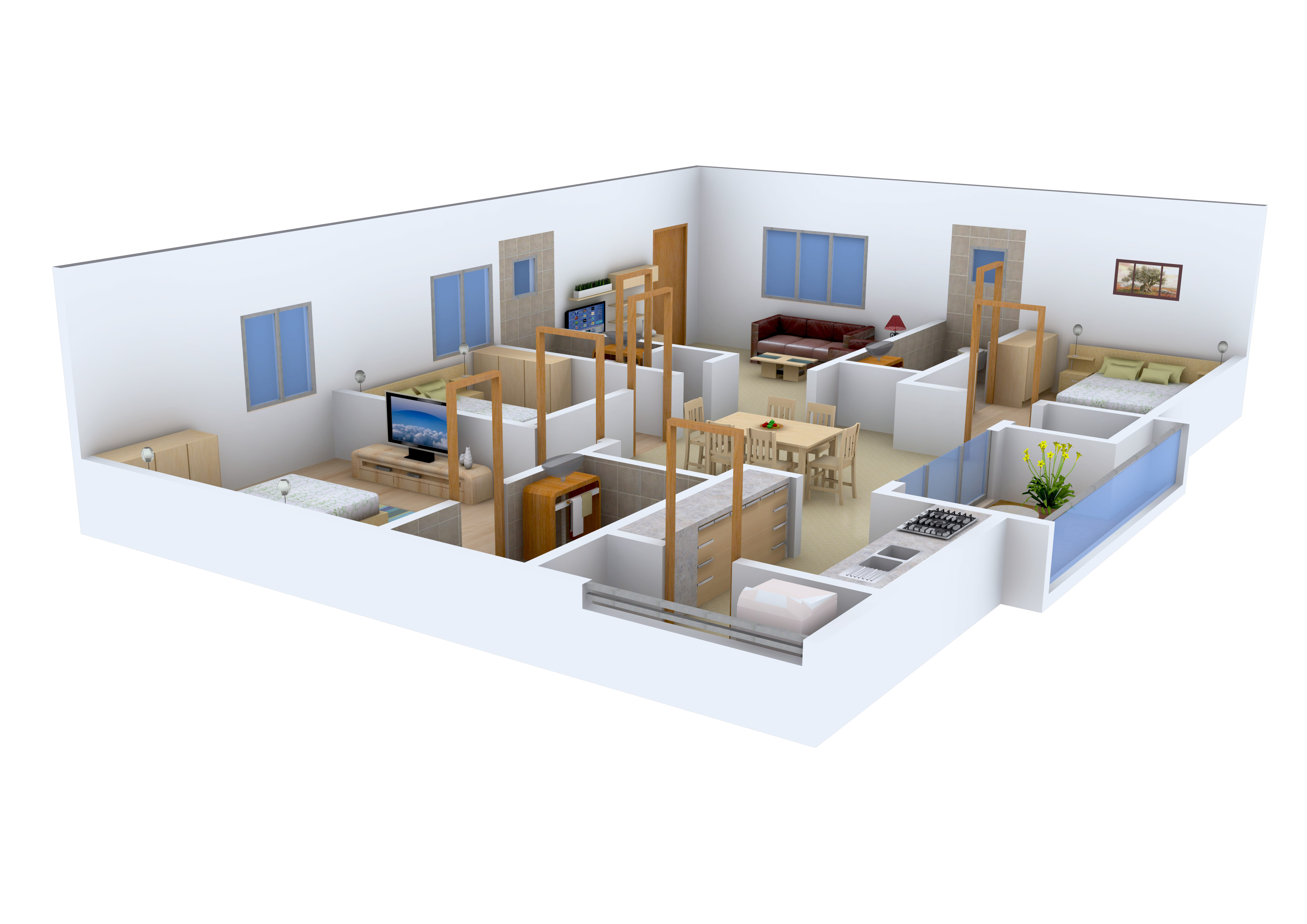 3DFloorPlan of Gangothri Nakshatra Pride