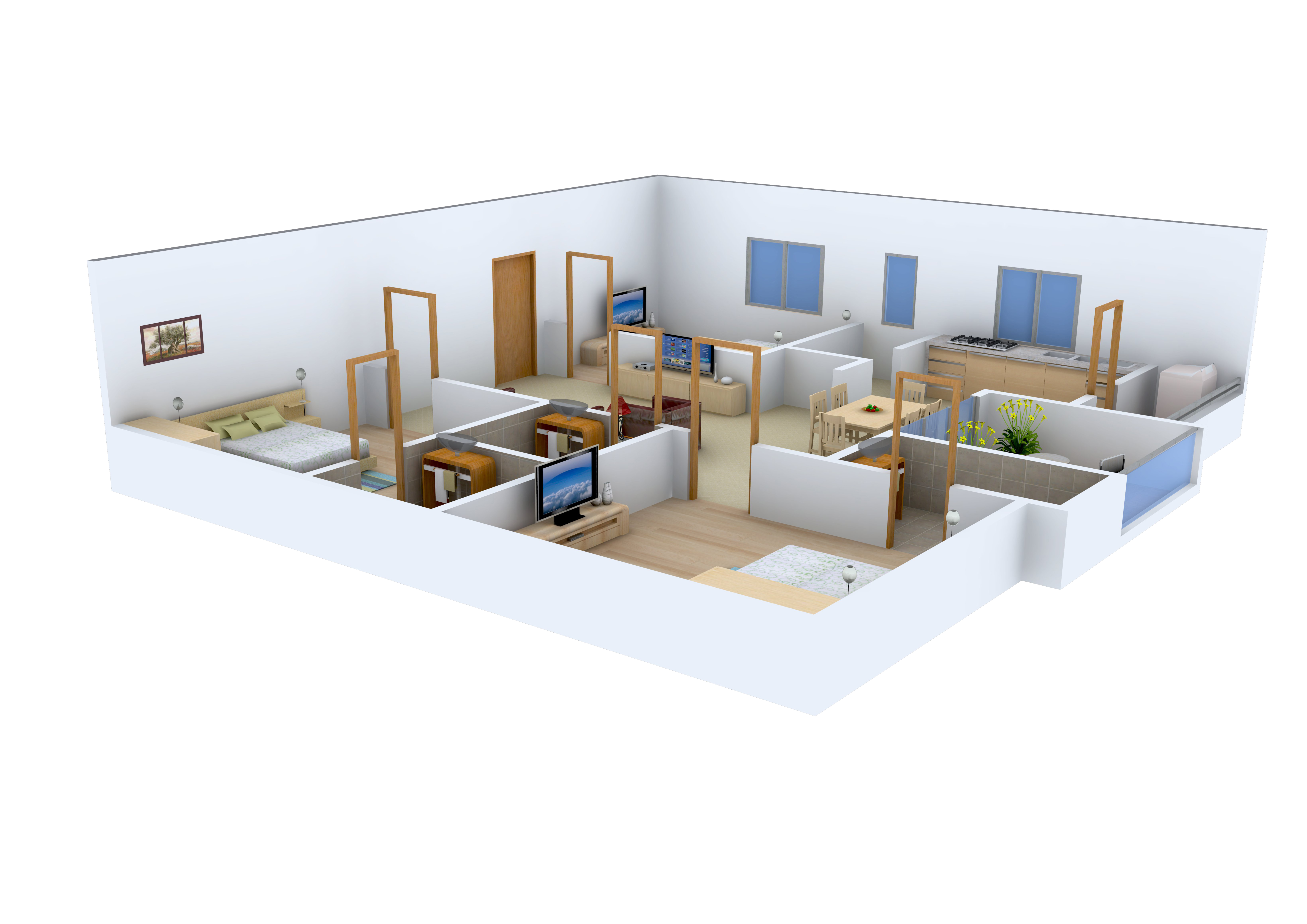 3DFloorPlan of Gangothri Nakshatra Pride