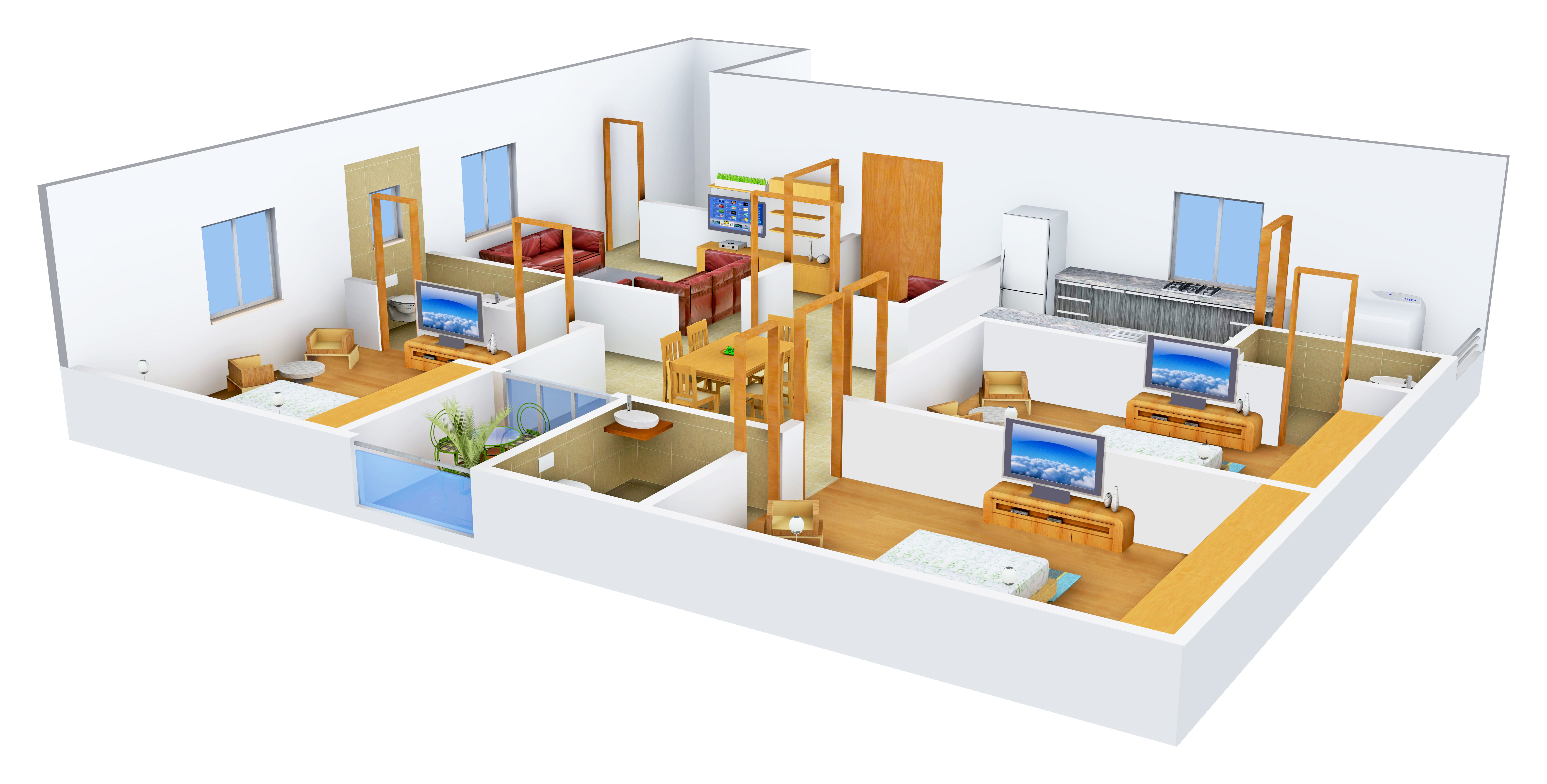 3DFloorPlan of Krishna Elite