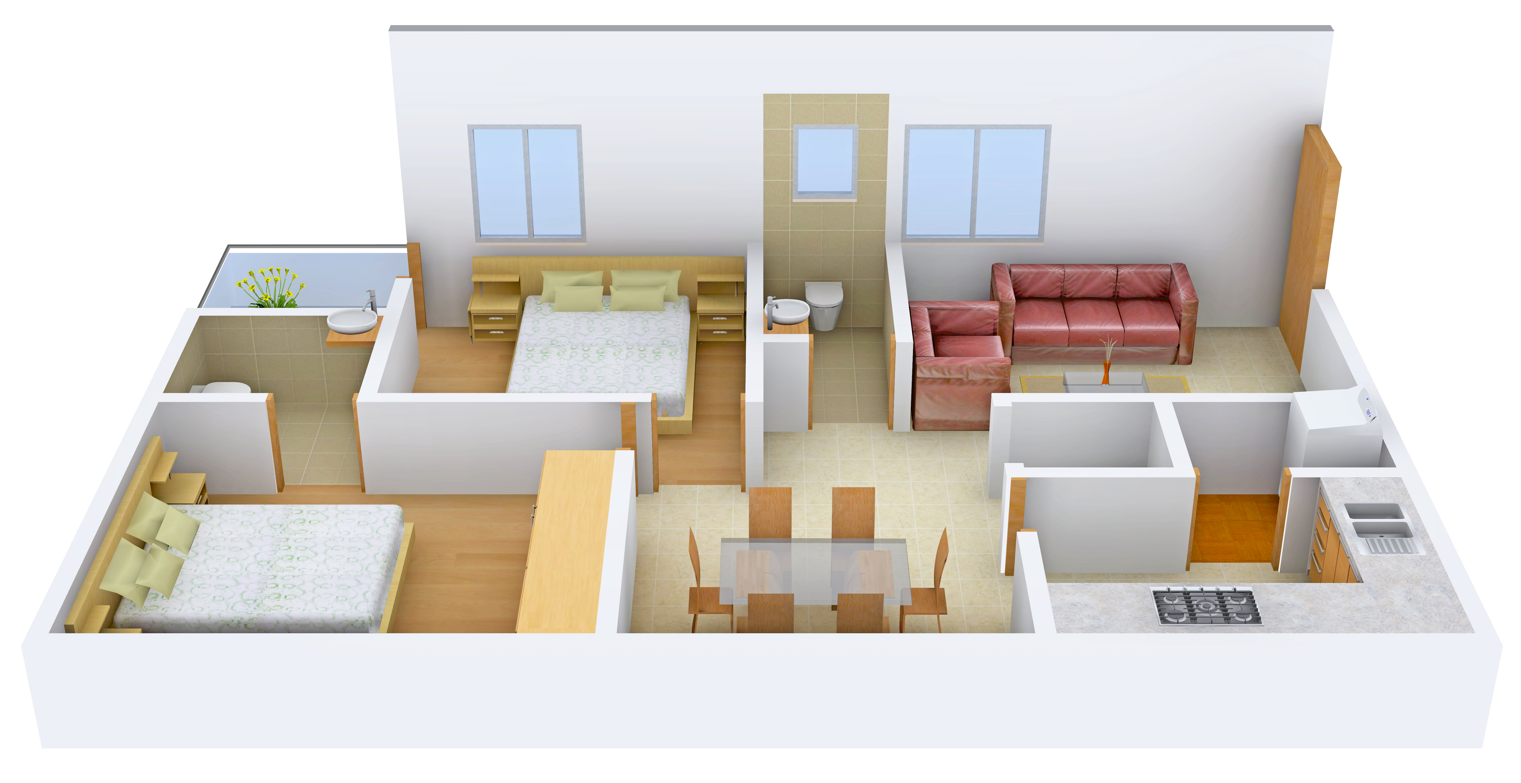 3DFloorPlan of Krishna Dhaam