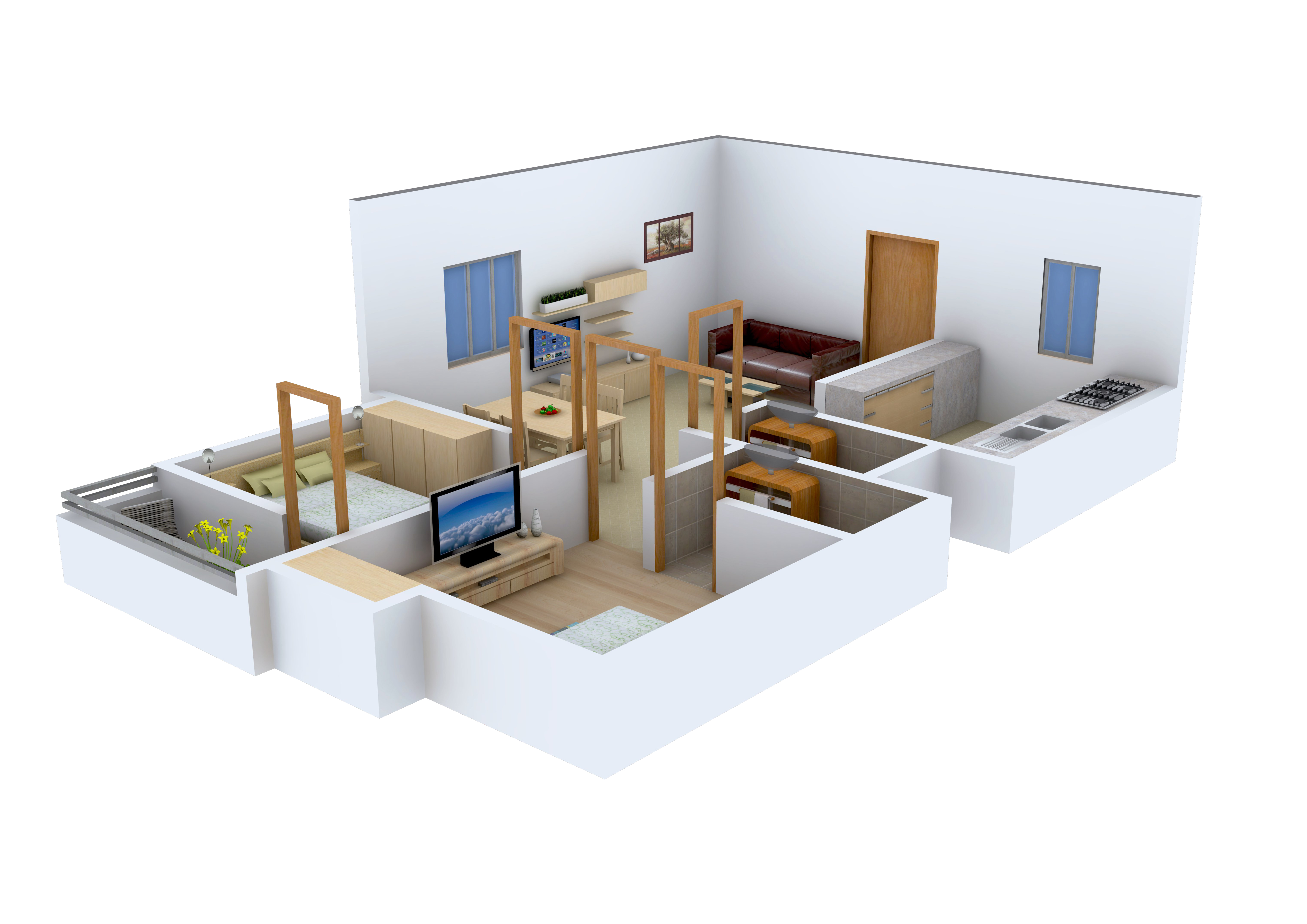 3DFloorPlan of Shree Constructions Mohan Flats