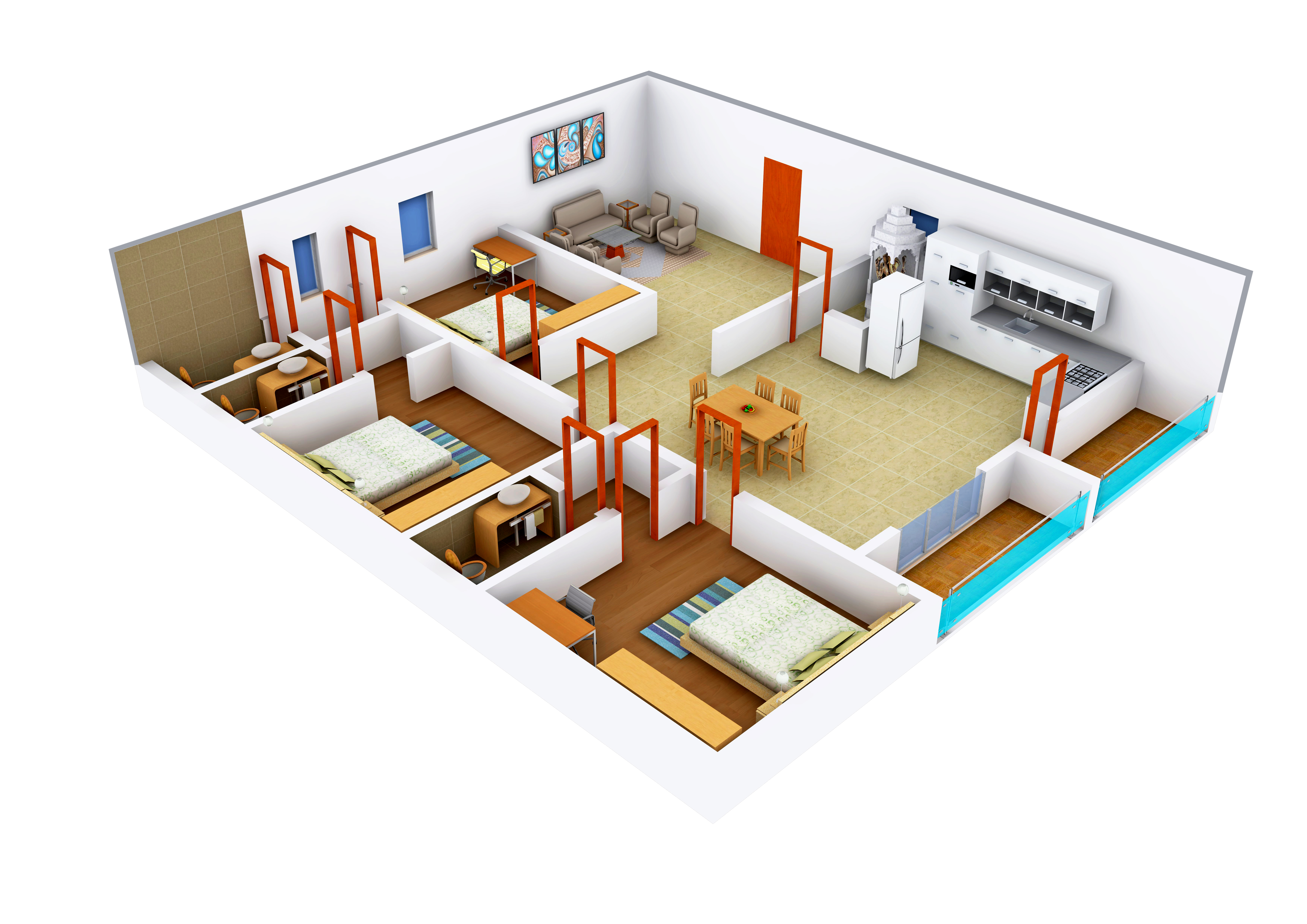 3DFloorPlan of Sirisha Lotus Bliss