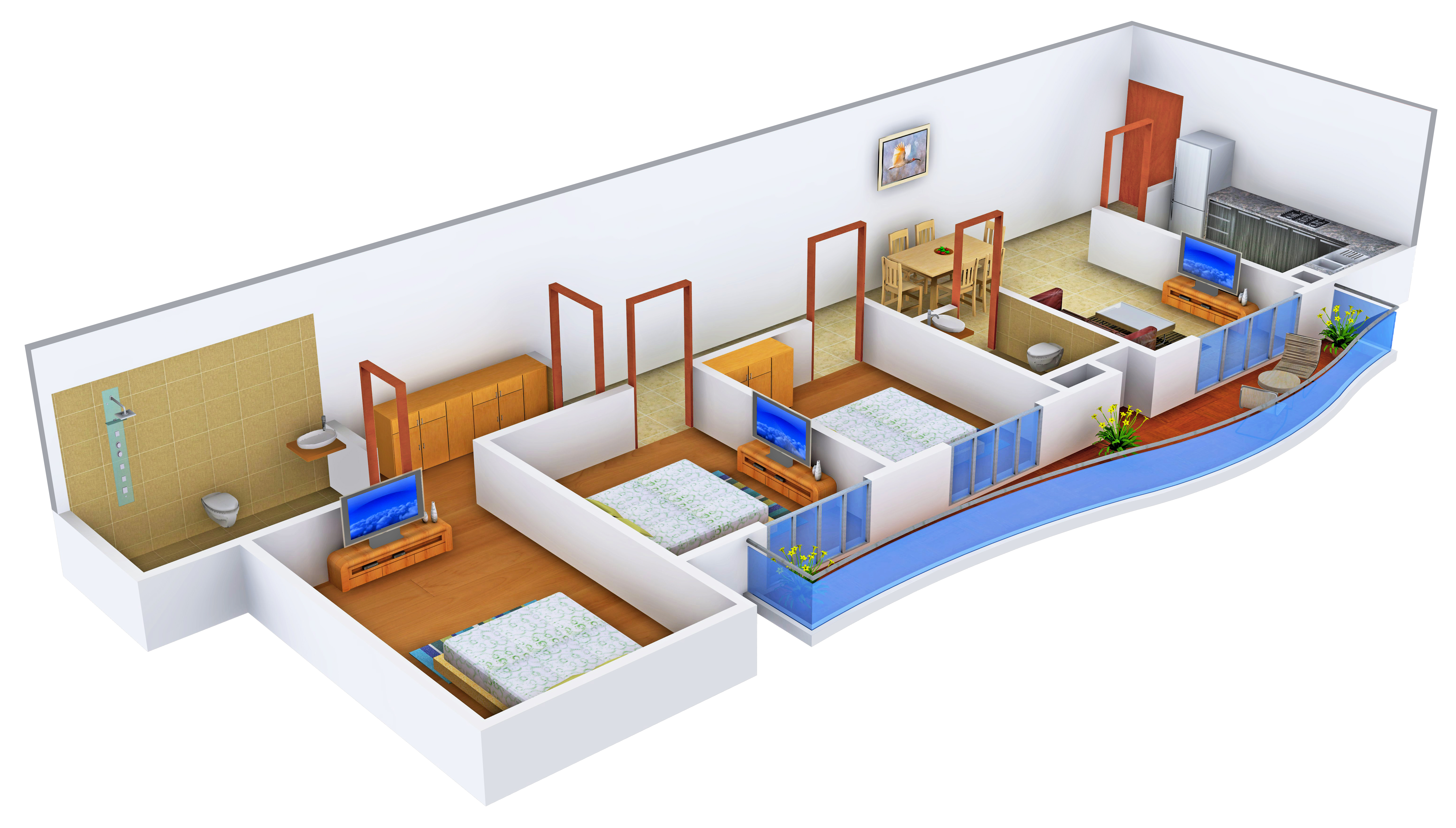 3DFloorPlan of Ansal Heights 86