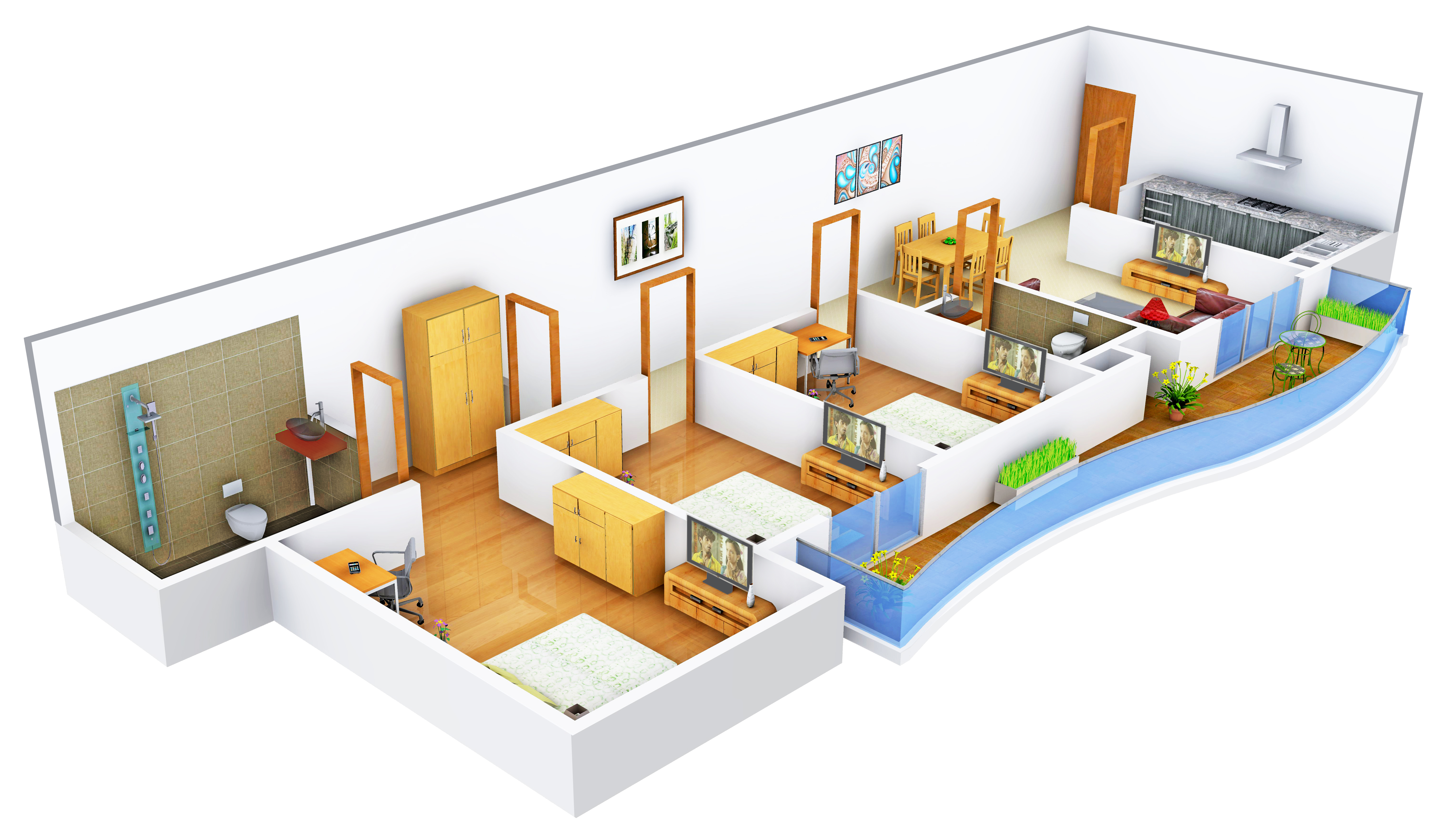3DFloorPlan of Ansal Heights 86