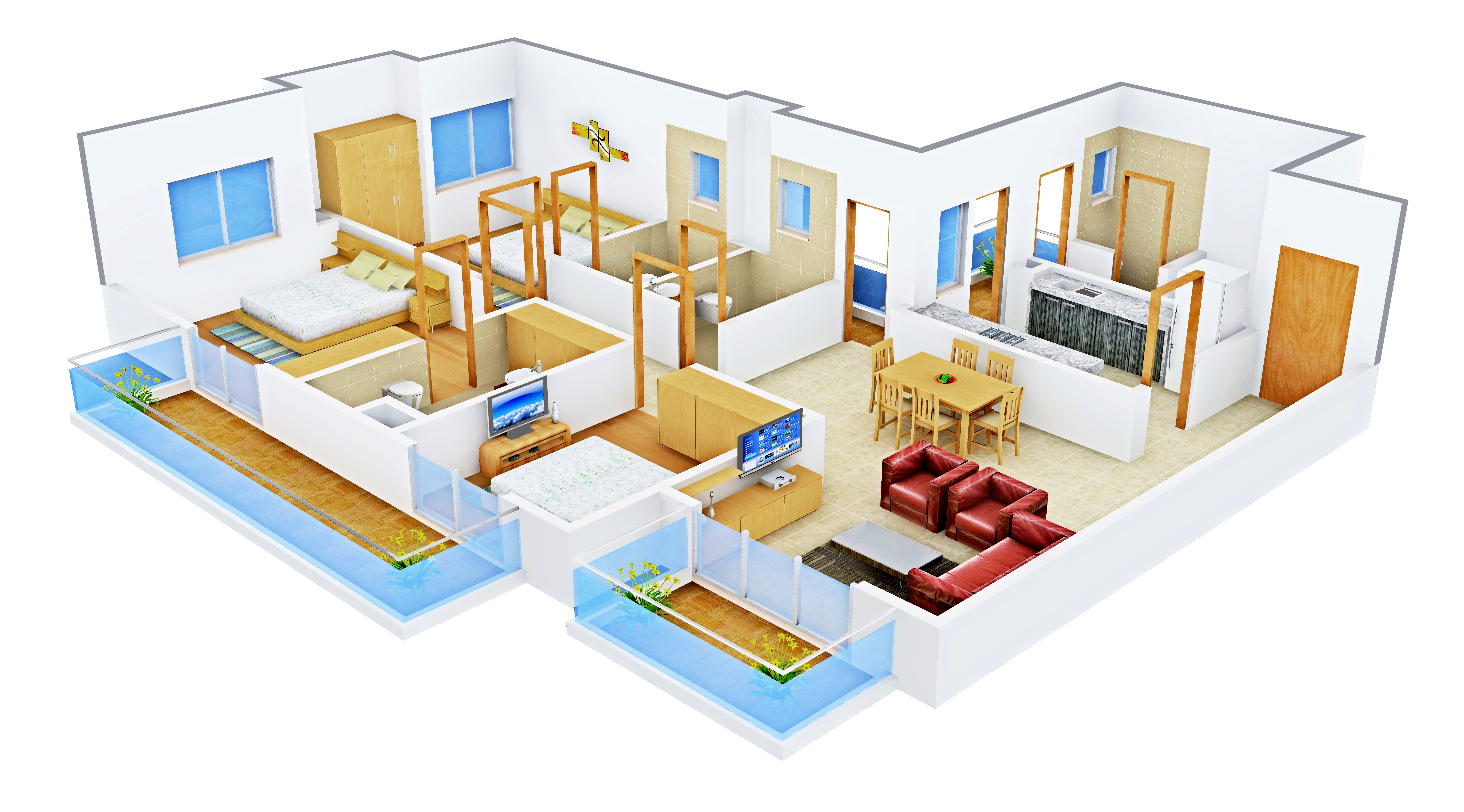 3DFloorPlan of Ansal Heights 86