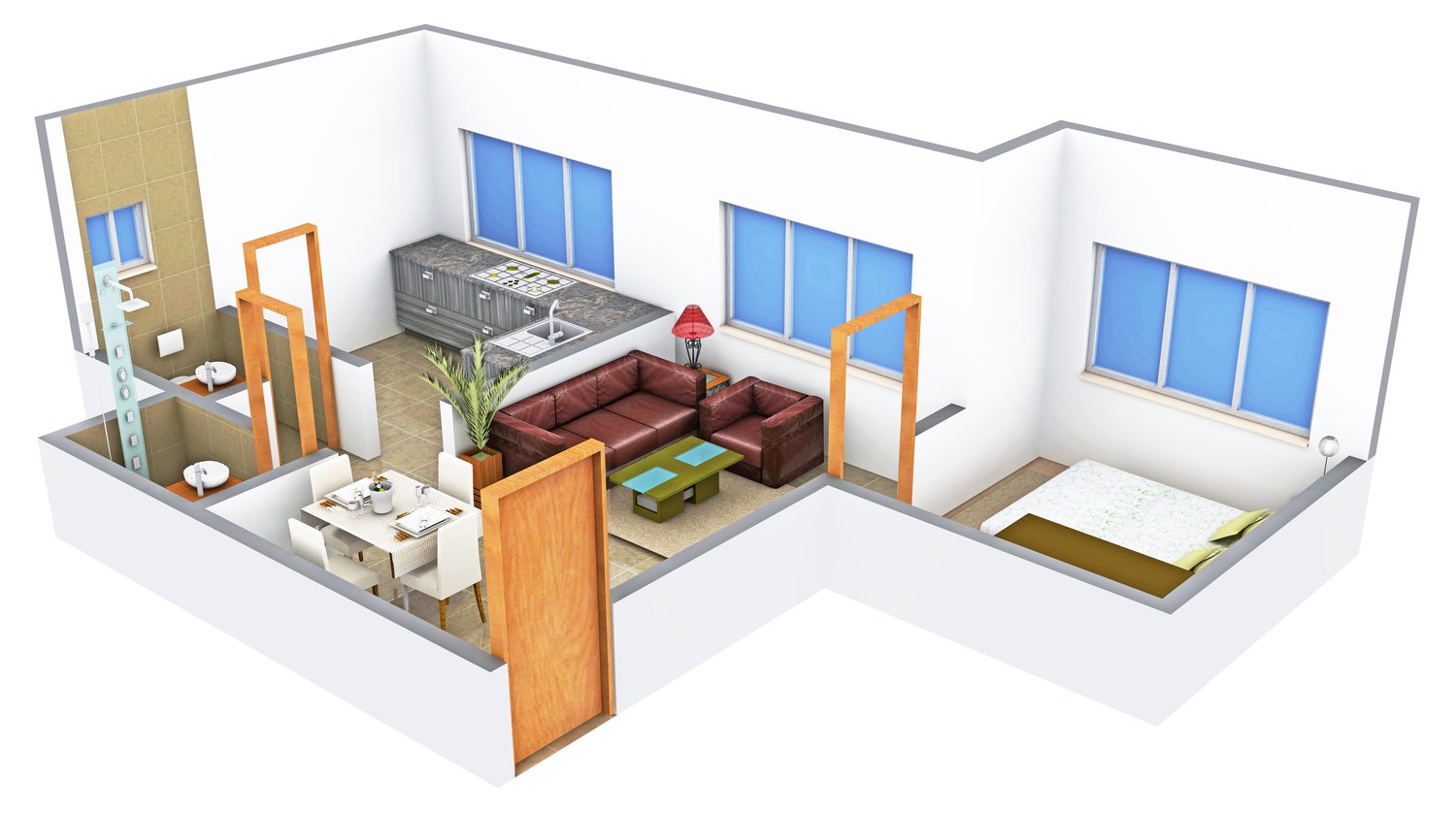3DFloorPlan of Mahalaxmi Atharva Apartment