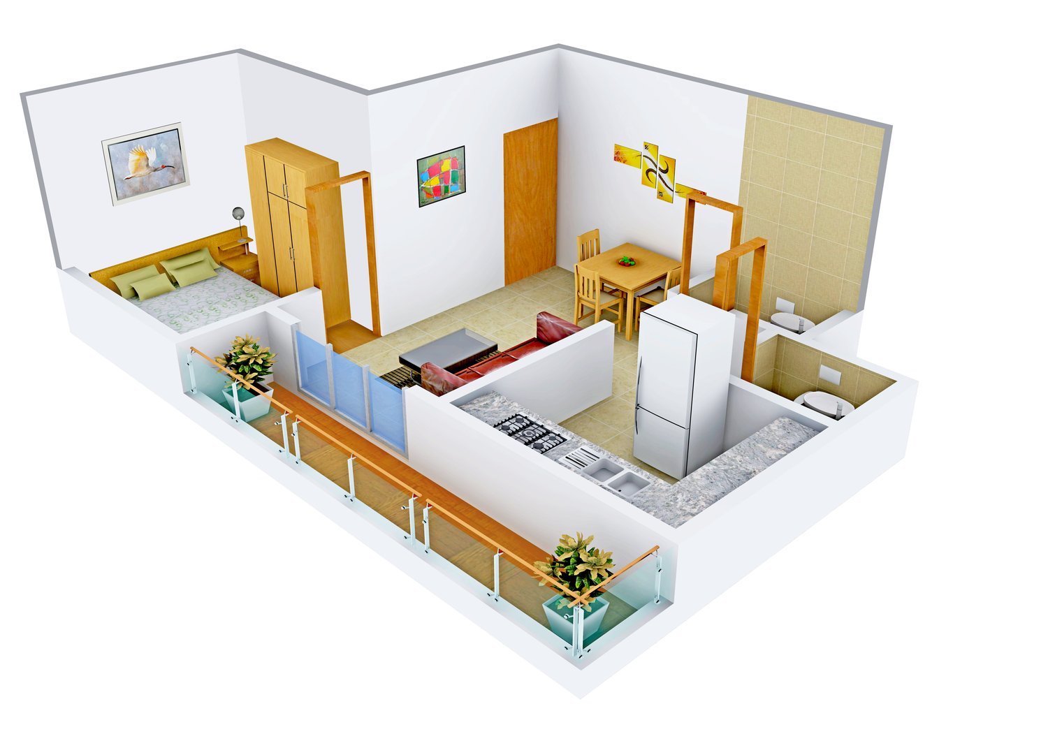 3DFloorPlan of Mahalaxmi Atharva Apartment