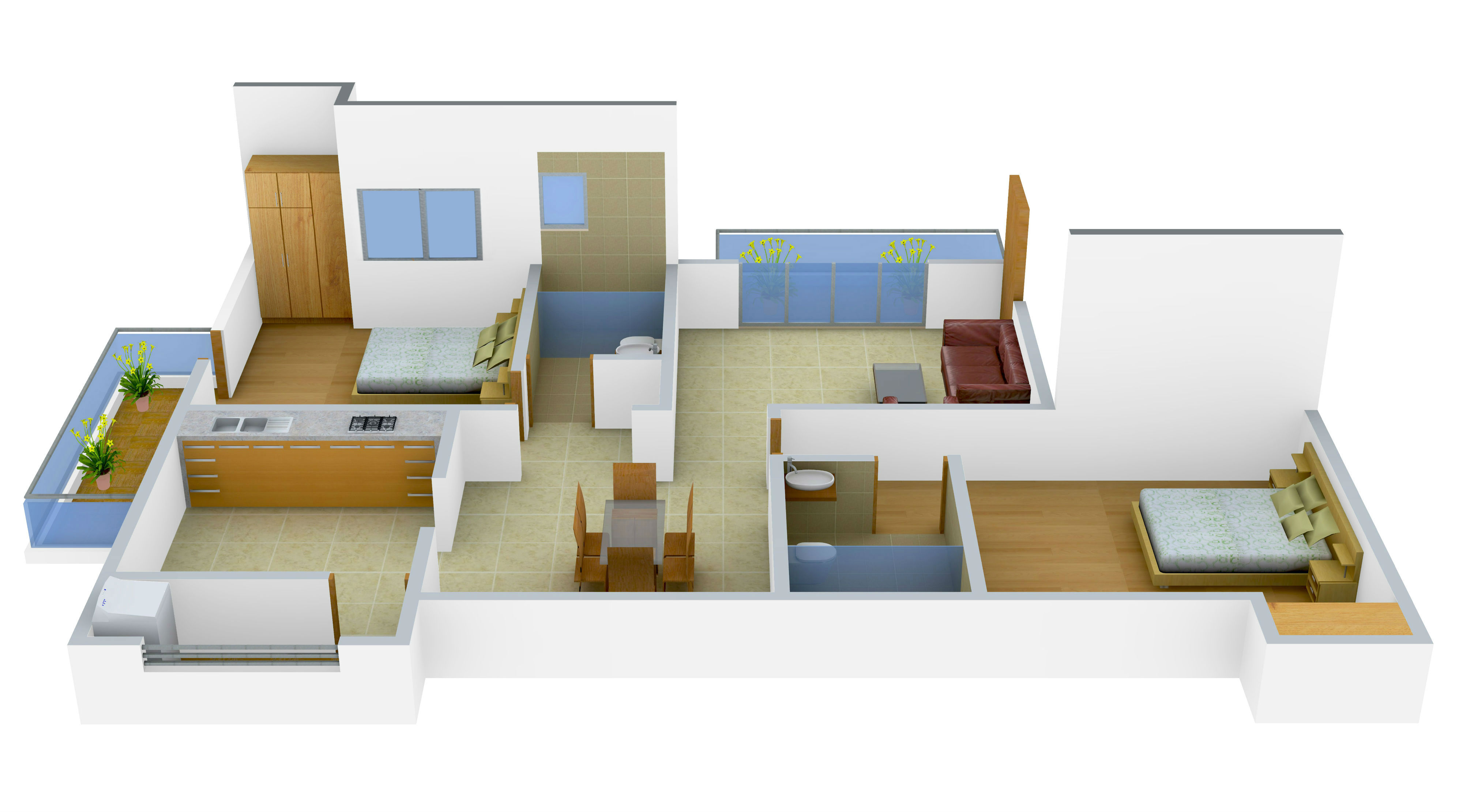 3DFloorPlan of Pushkar Sudha Anand Residency