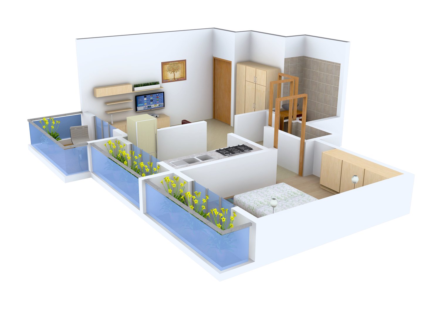 3DFloorPlan of Mangeshi Flora