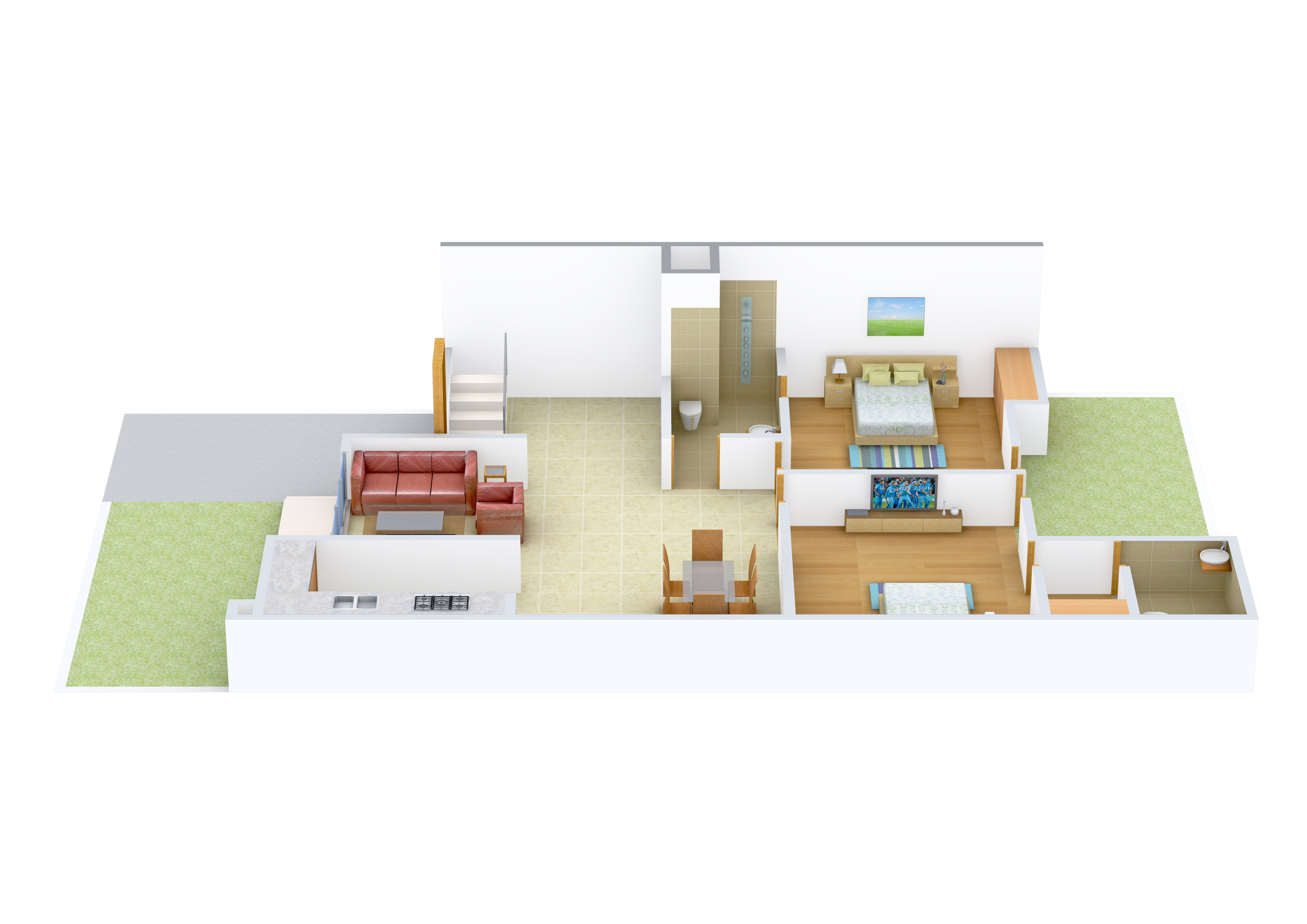 3DFloorPlan of Wing Lucknow Greens Villa