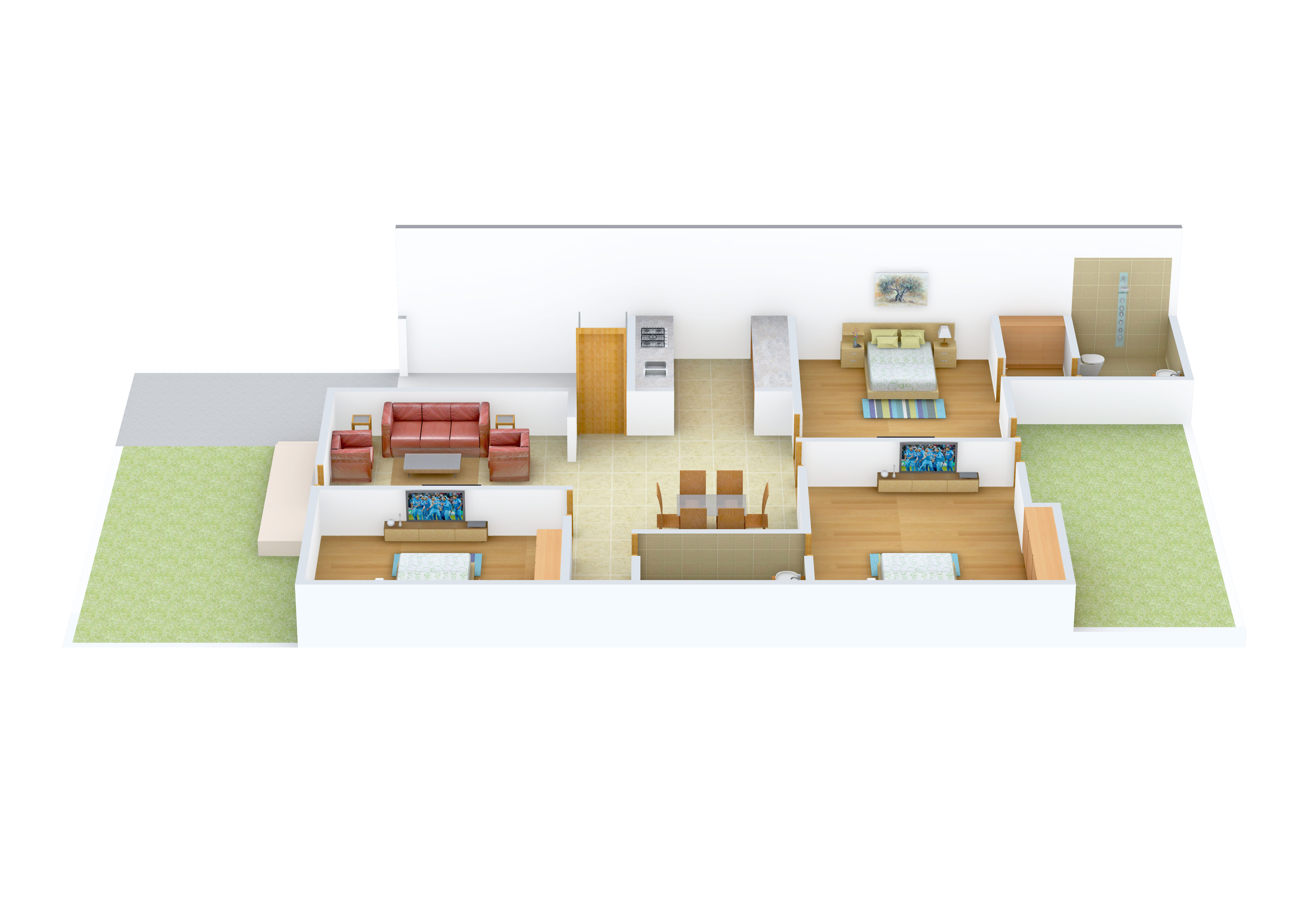 3DFloorPlan of Wing Lucknow Greens Villa