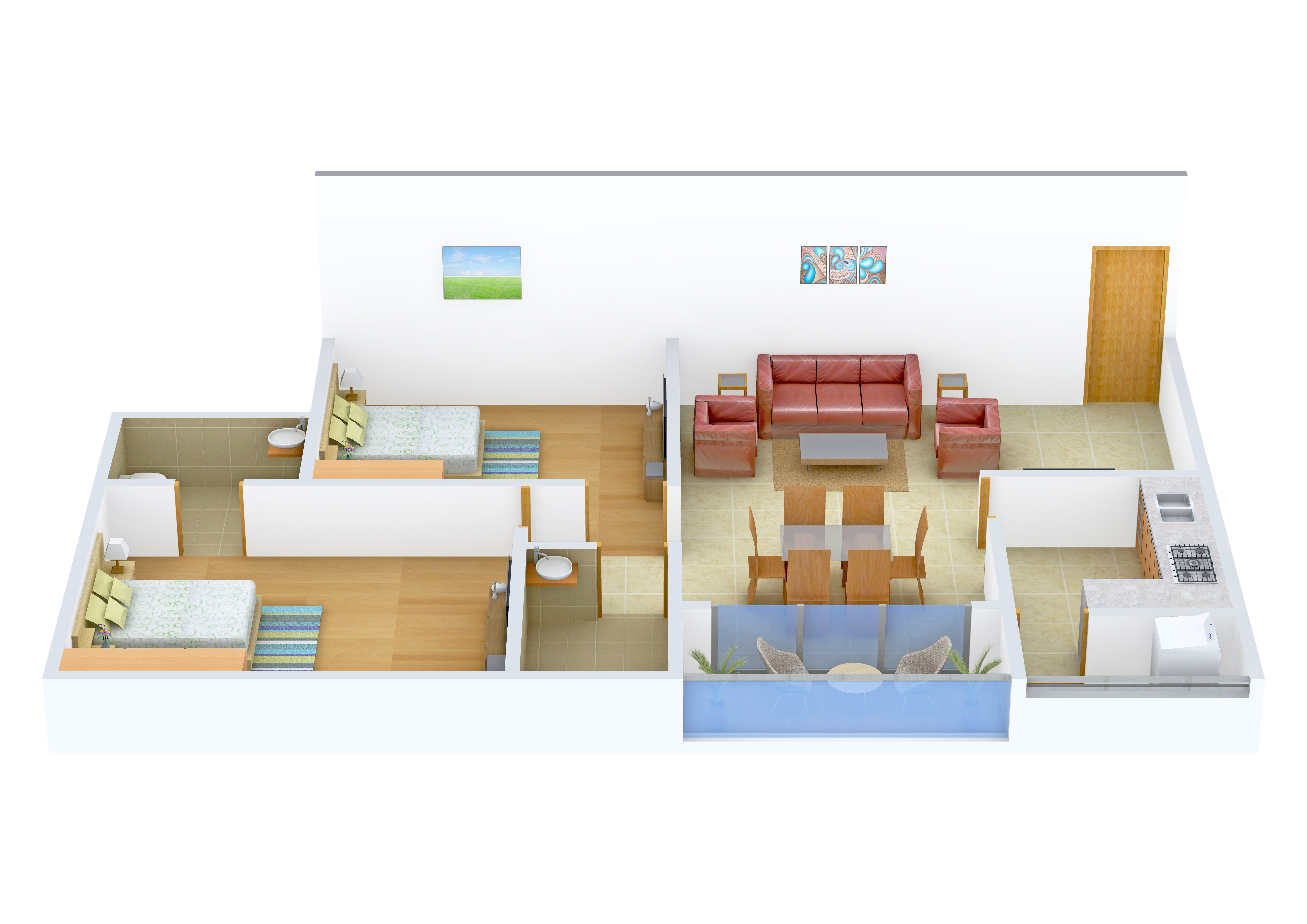 3DFloorPlan of Citadil Nandanam Paradise