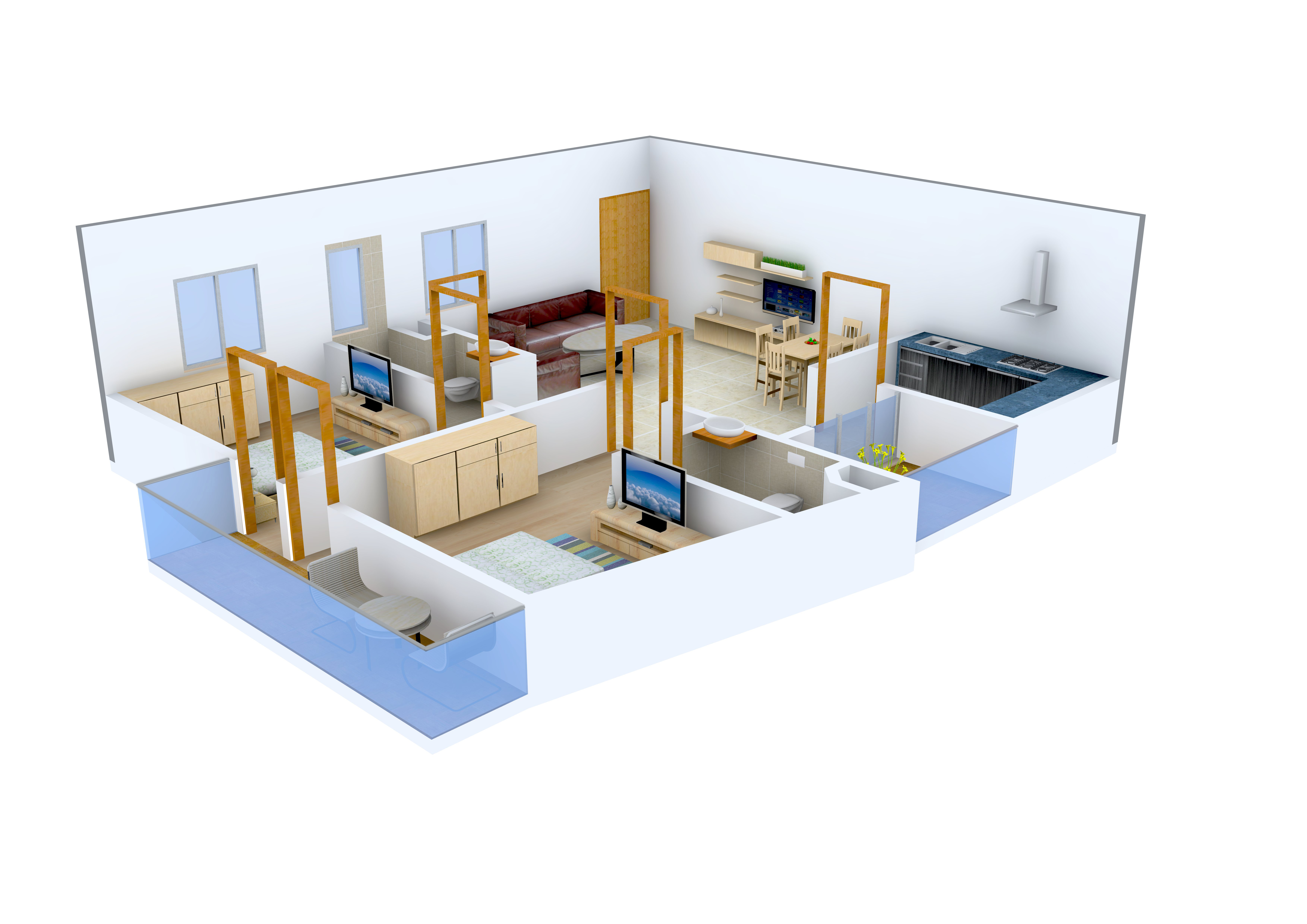 3DFloorPlan of Pearls Garden View