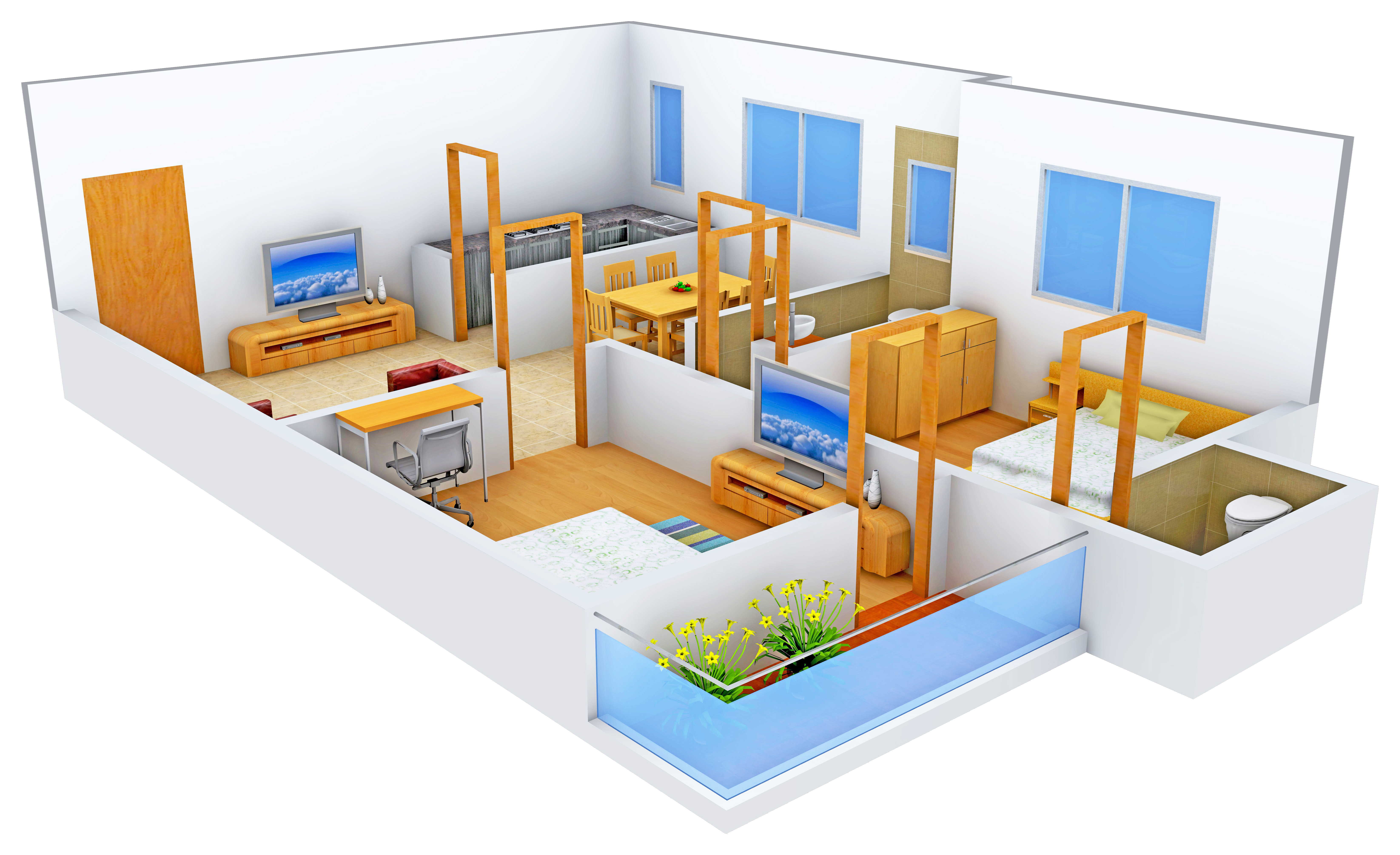 3DFloorPlan of GM Meena Sparsh