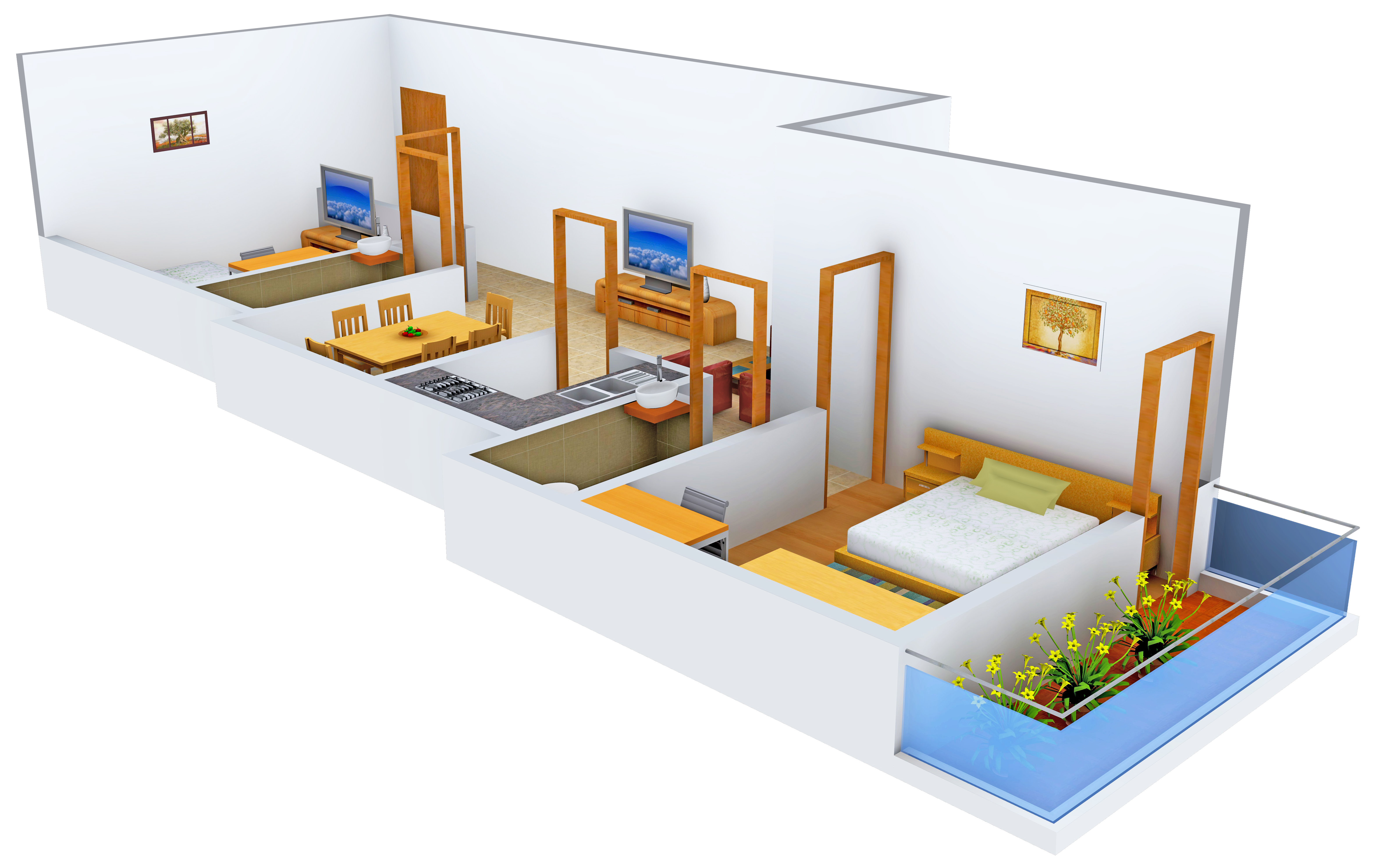 3DFloorPlan of GM Meena Sparsh