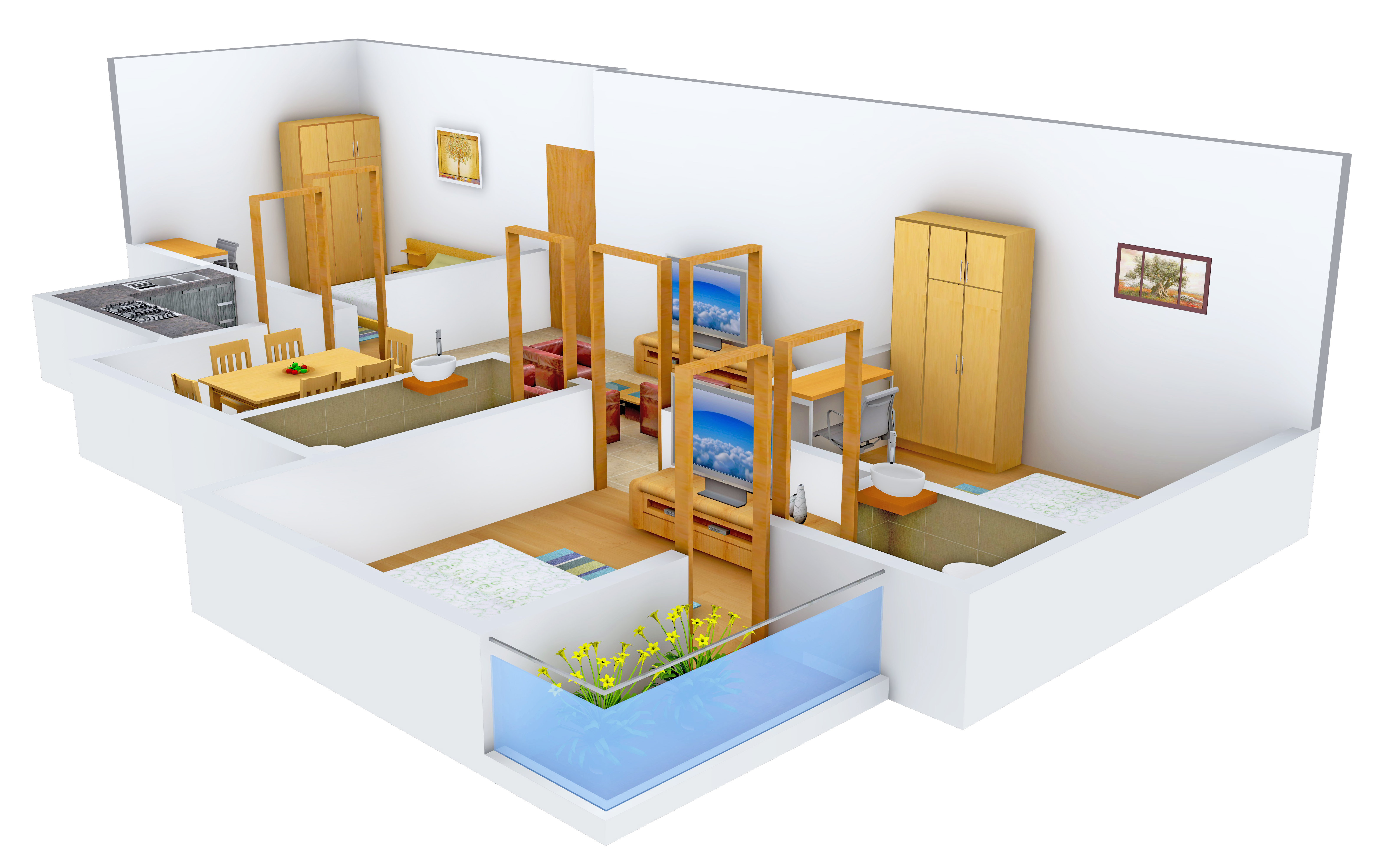 3DFloorPlan of GM Meena Sparsh