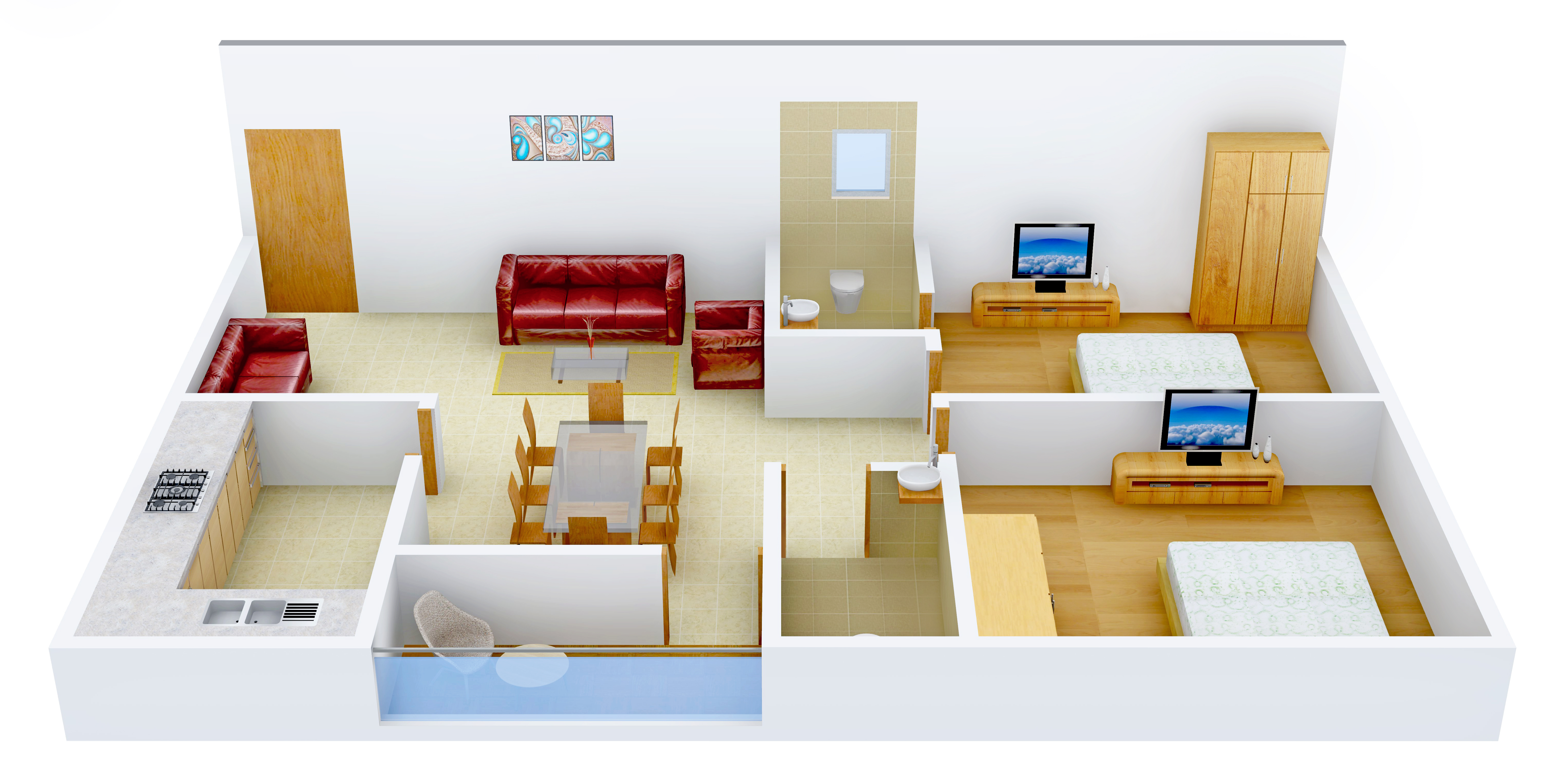 3DFloorPlan of Shuvam Satyam Royale