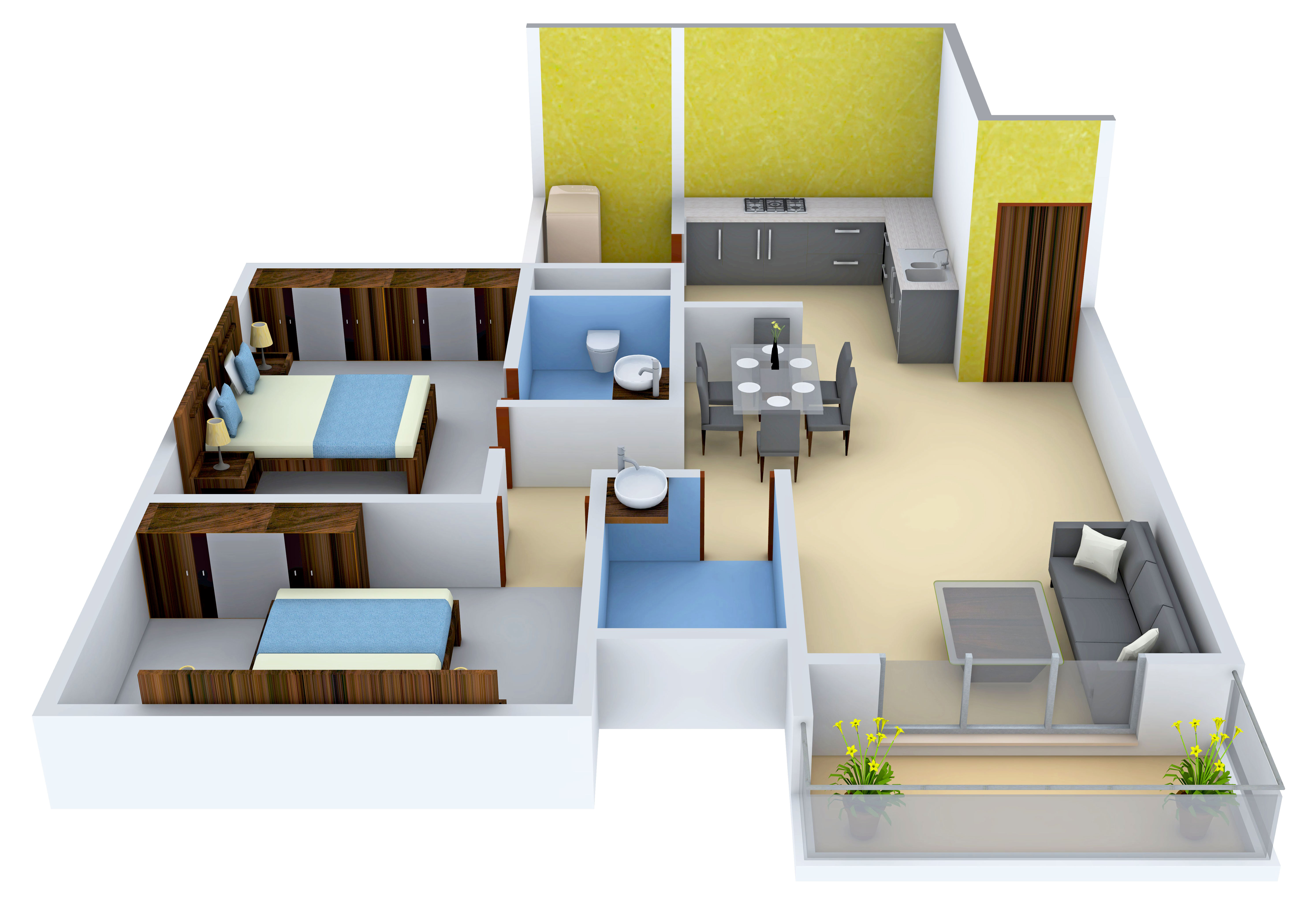 3DFloorPlan of Mahendra Elena 5